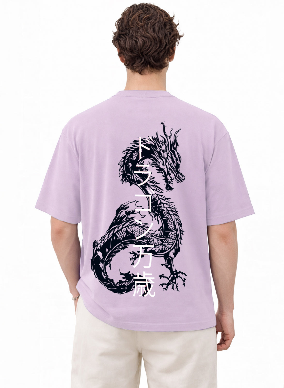 Men Oversize Fit Back Printed T-Shirt
