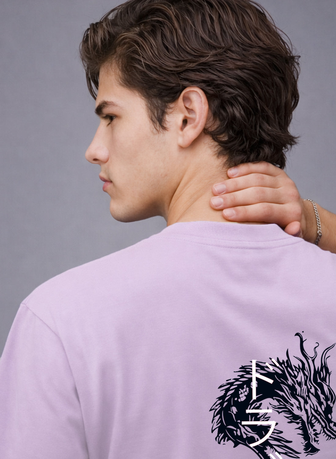 Men Oversize Fit Back Printed T-Shirt