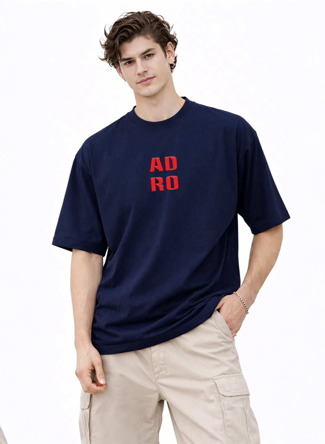 Men Oversize Fit Back Printed T-Shirt