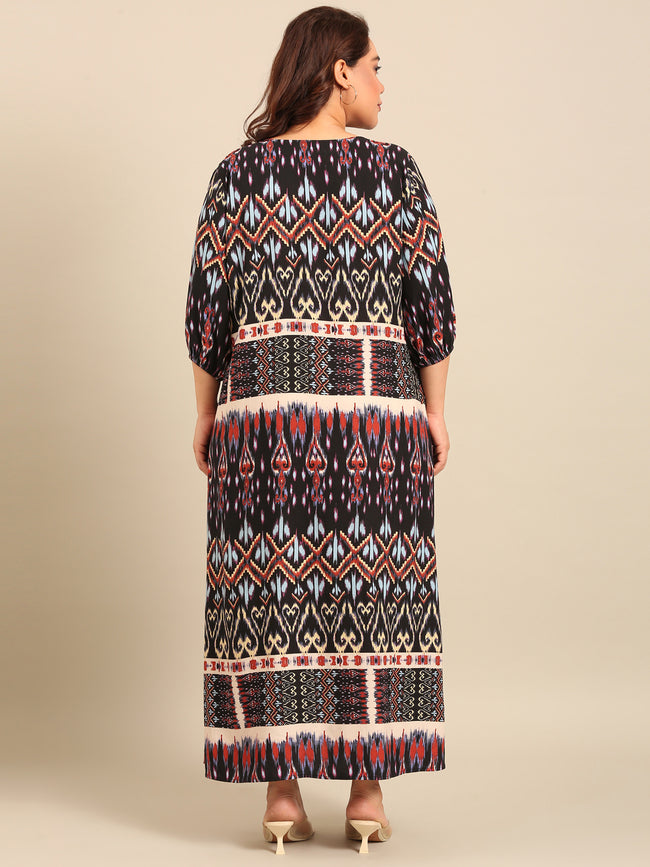 Women Bohemian Print Maxi Dress