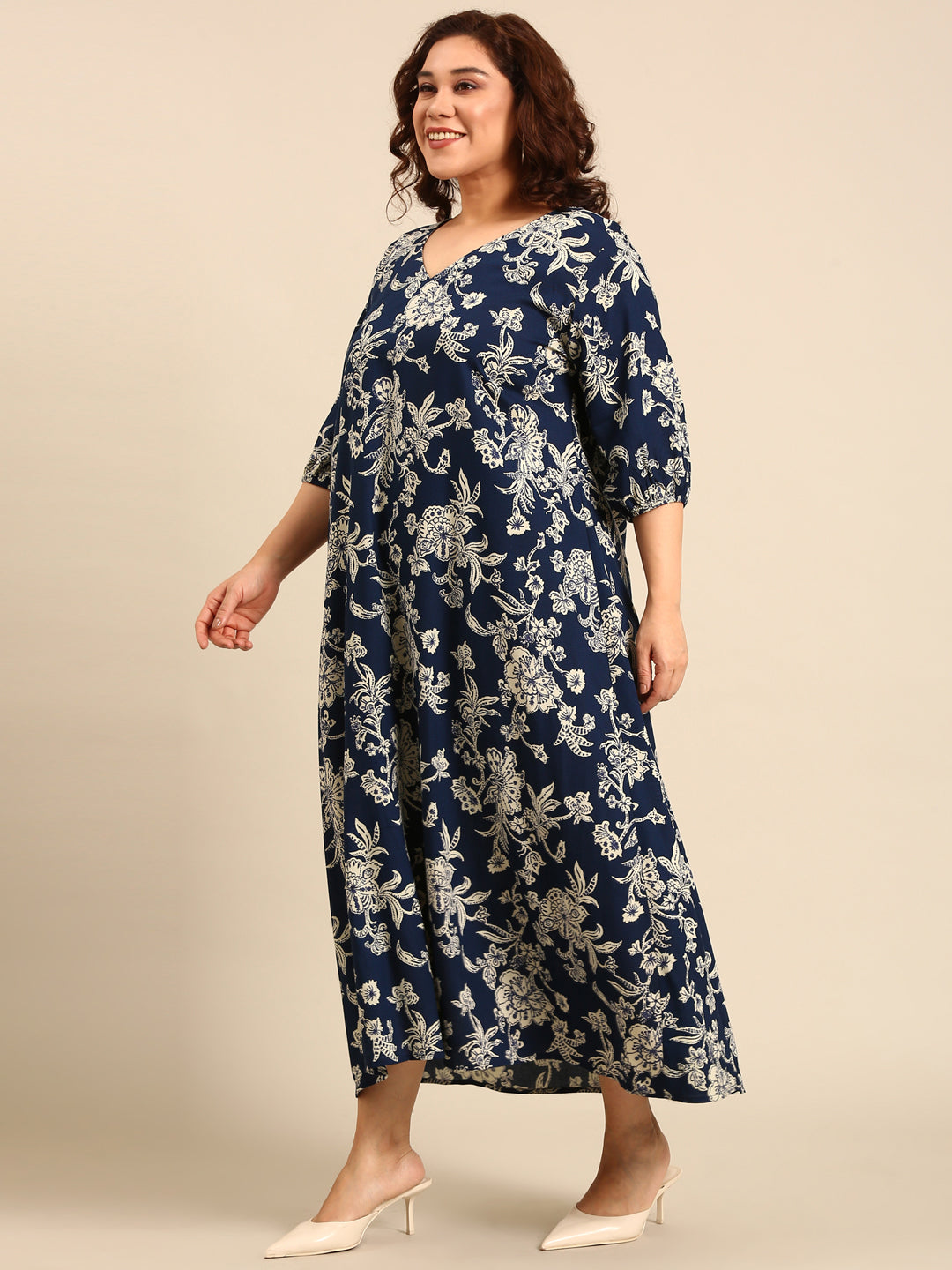 Women Printed Viscose Maxi Dress