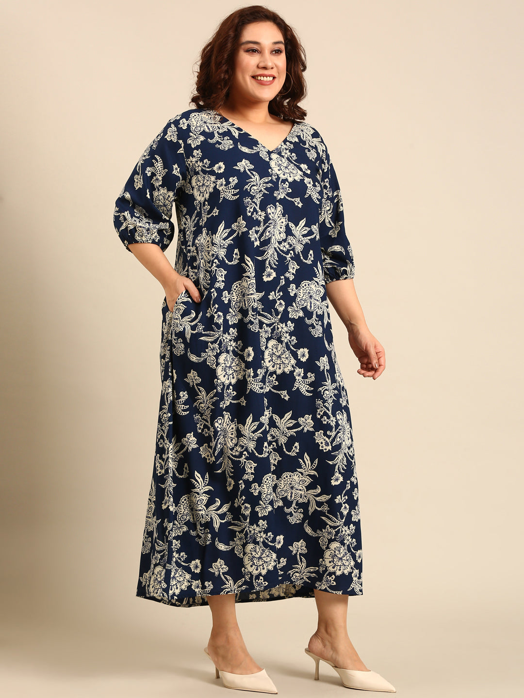 Women Printed Viscose Maxi Dress