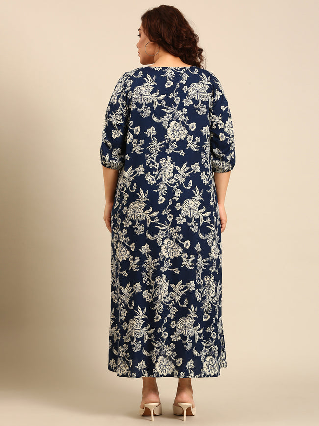Women Printed Viscose Maxi Dress