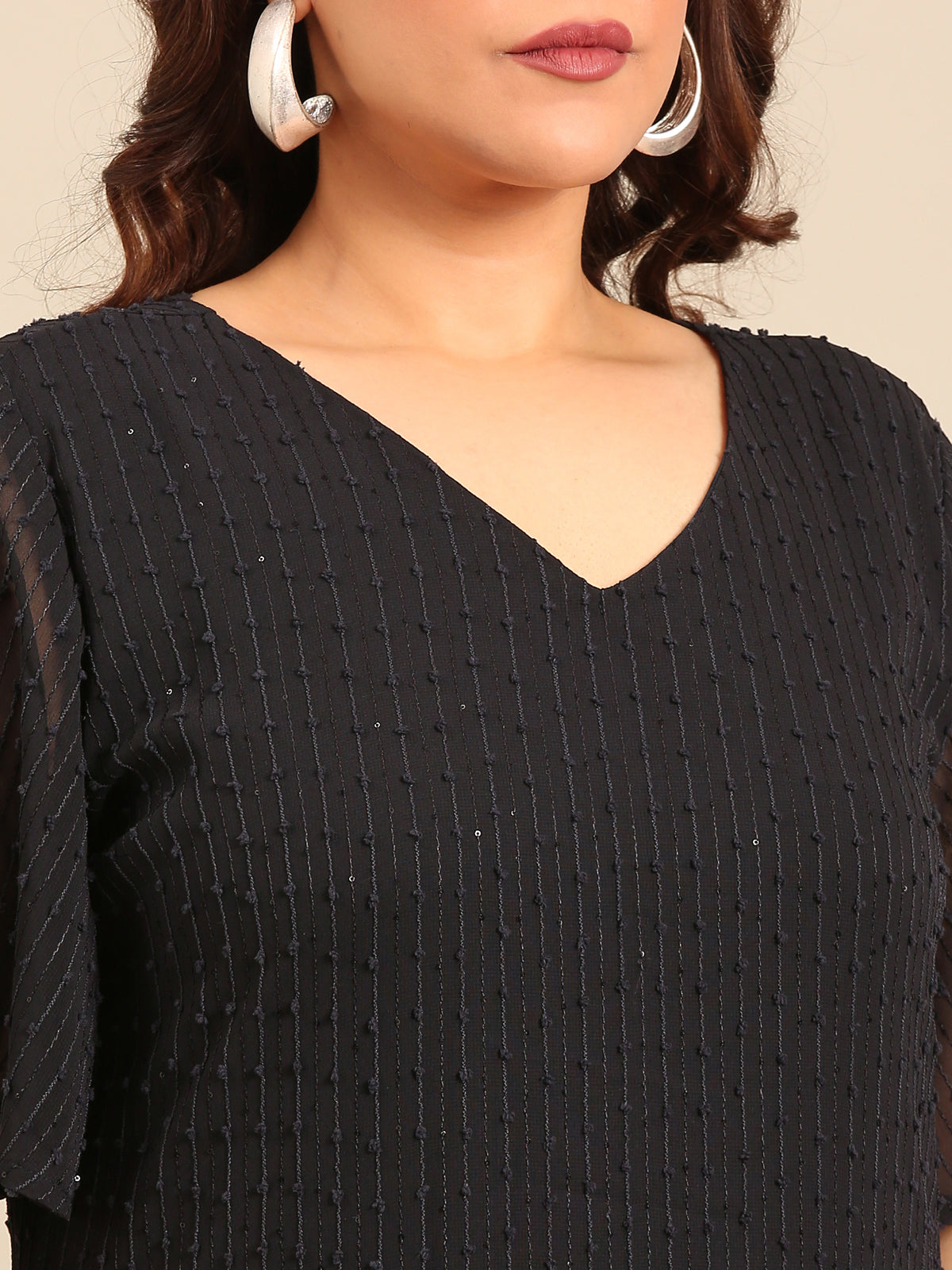 Women Navy Embroidered A-Line Dress