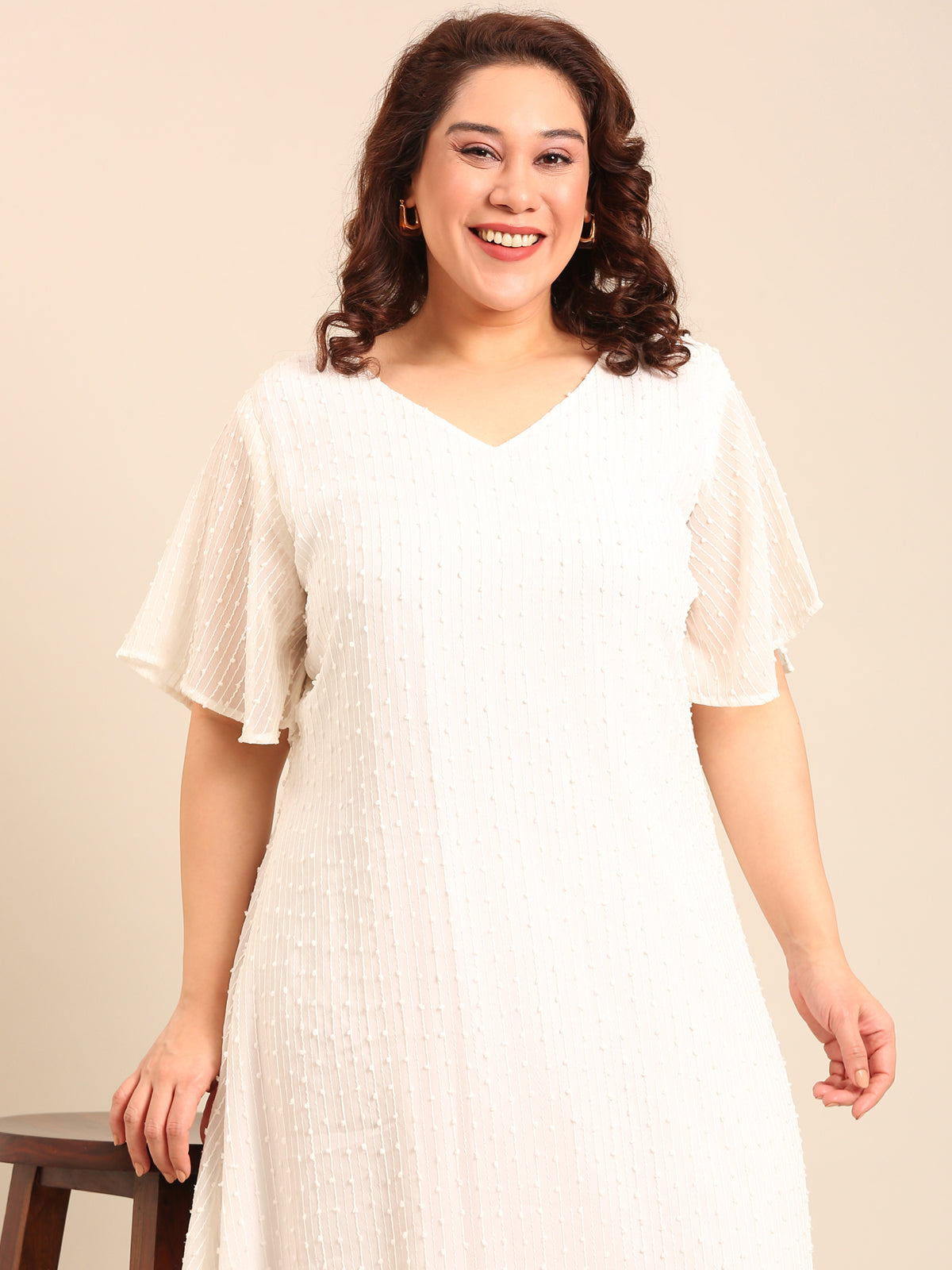 Women White A-Line Dress