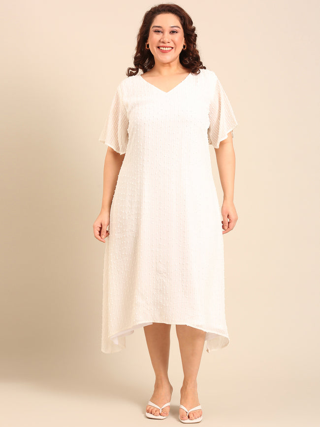 Women White A-Line Dress