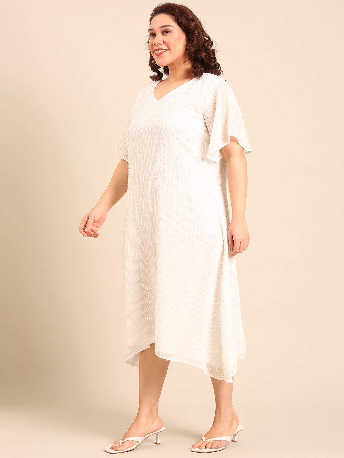 Women White A-Line Dress