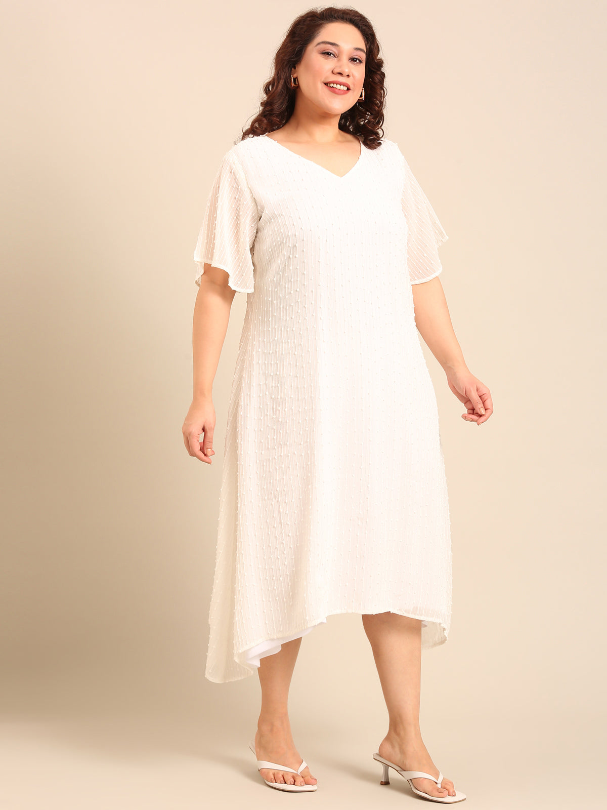 Women White A-Line Dress