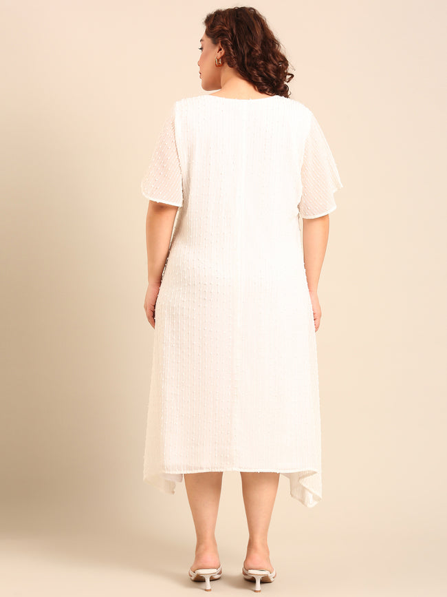 Women White A-Line Dress