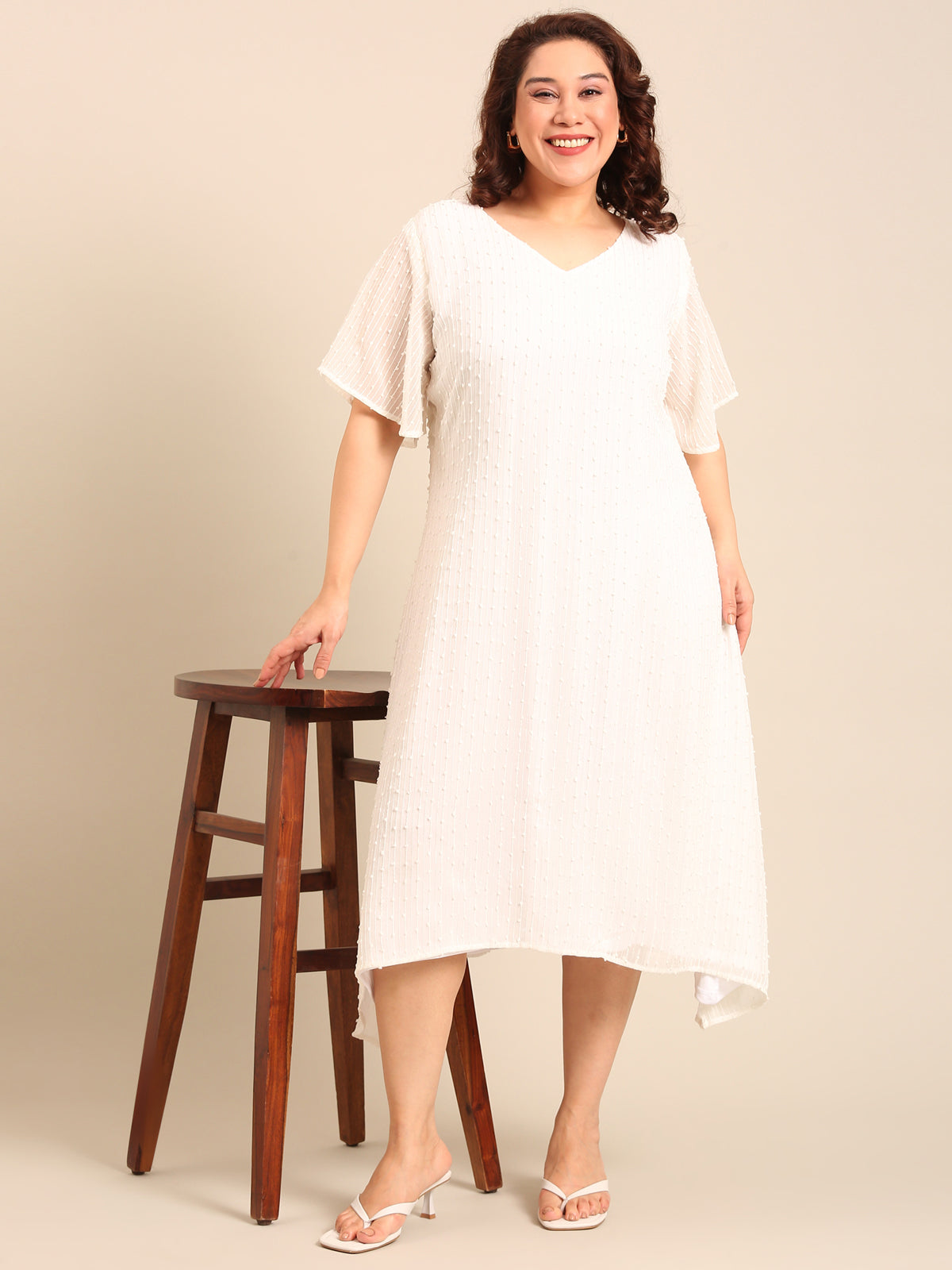 Women White A-Line Dress