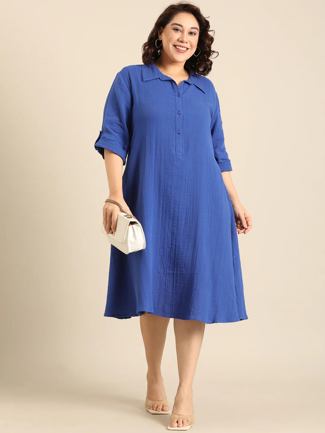 Women Blue Cobalt A-Line Dress