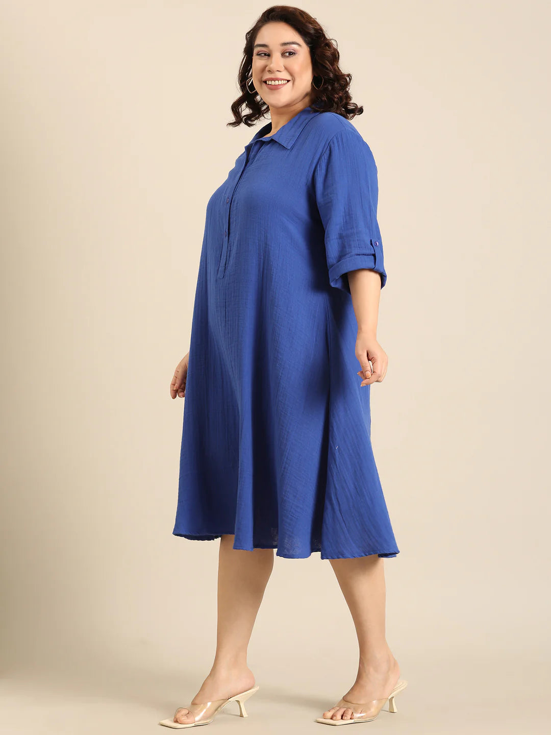 Women Blue Cobalt A-Line Dress