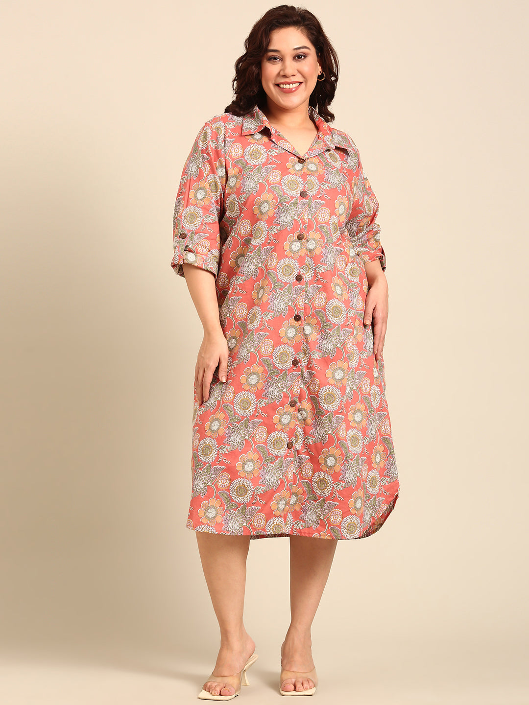 Women Indo Western Printed Shirt Dress