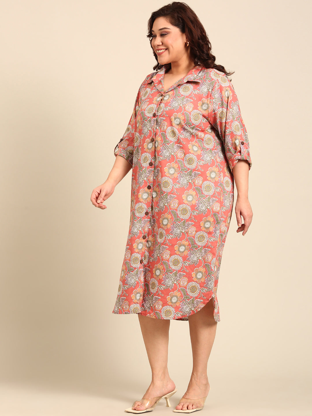 Women Indo Western Printed Shirt Dress
