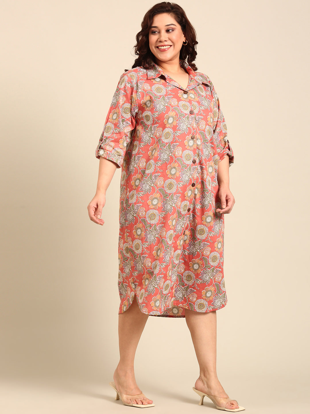 Women Indo Western Printed Shirt Dress