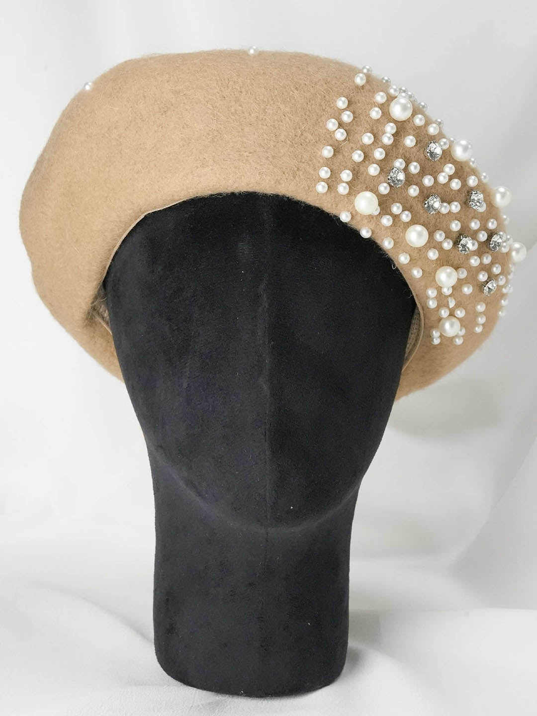 Beret with Pearls & Crystals