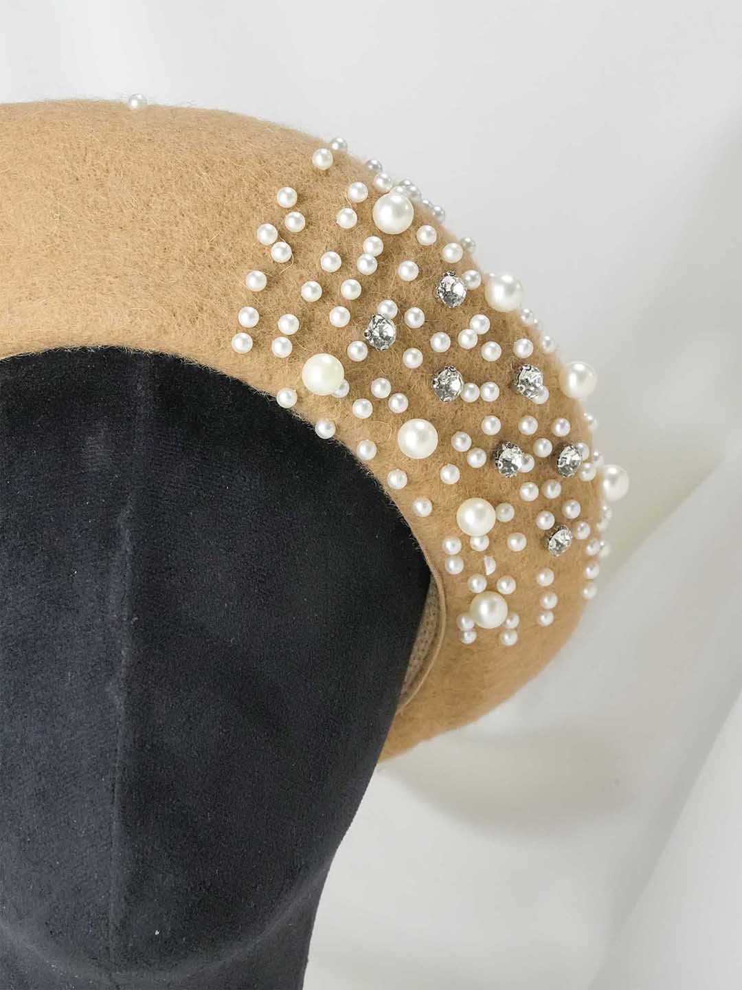 Beret with Pearls & Crystals