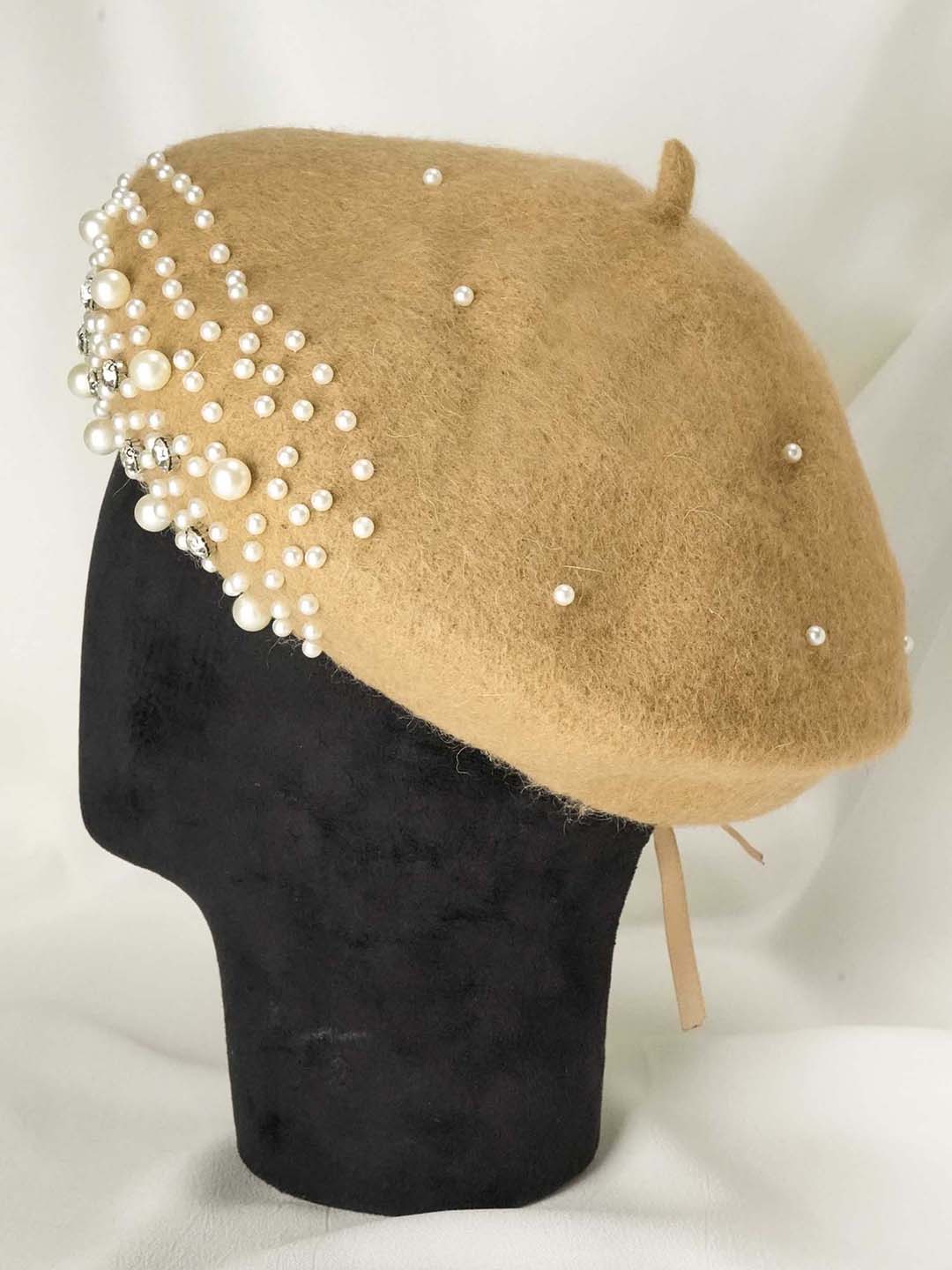 Beret with Pearls & Crystals