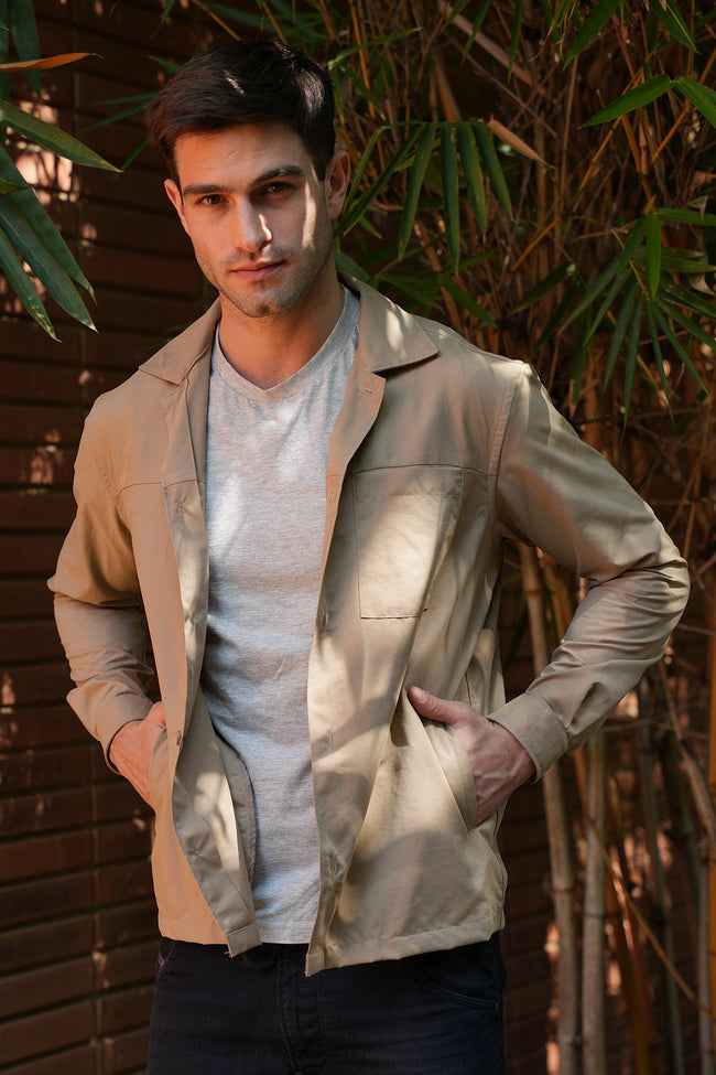 Men Archer Suede Jacket Khaki
