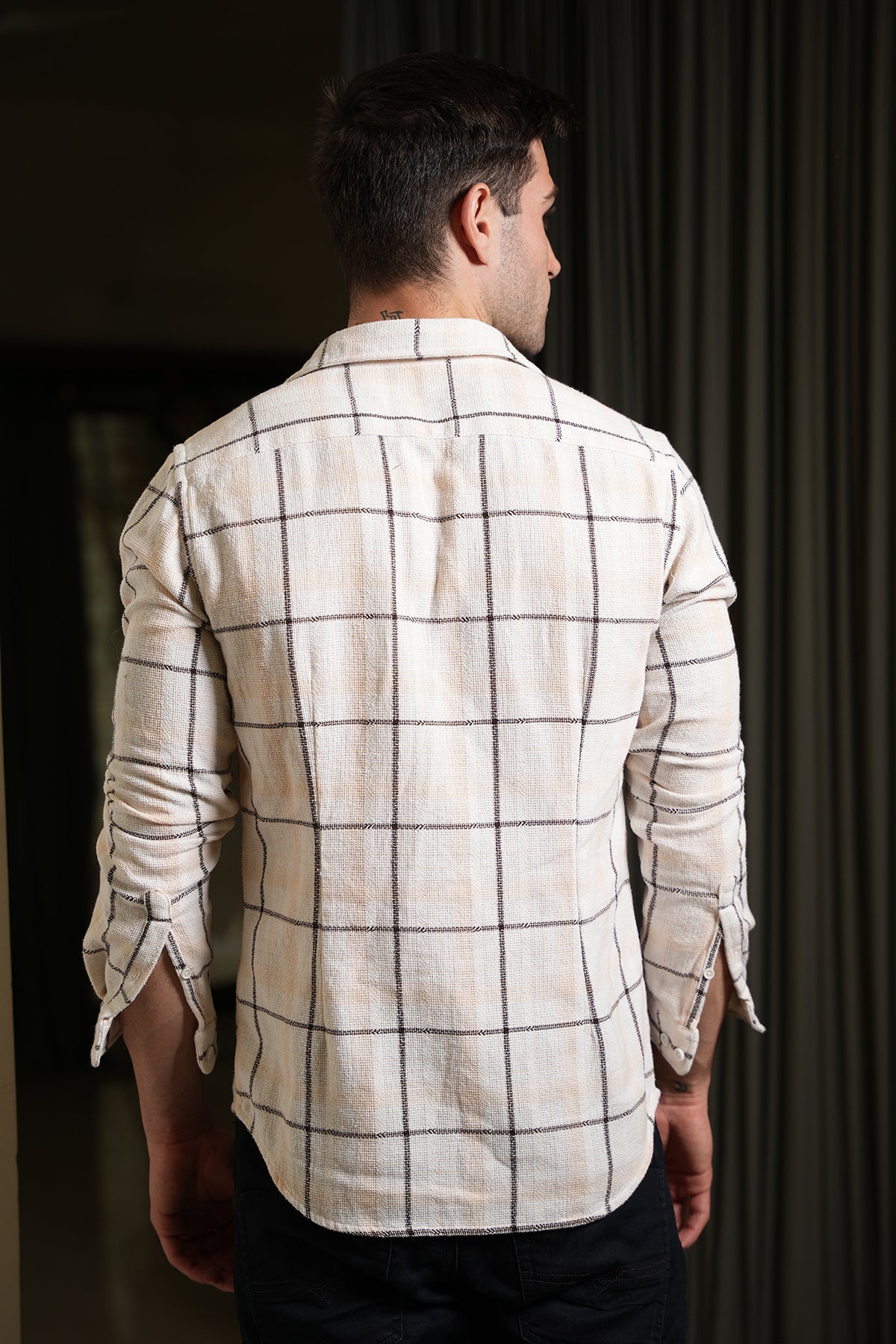 Men Textured Check Shirt