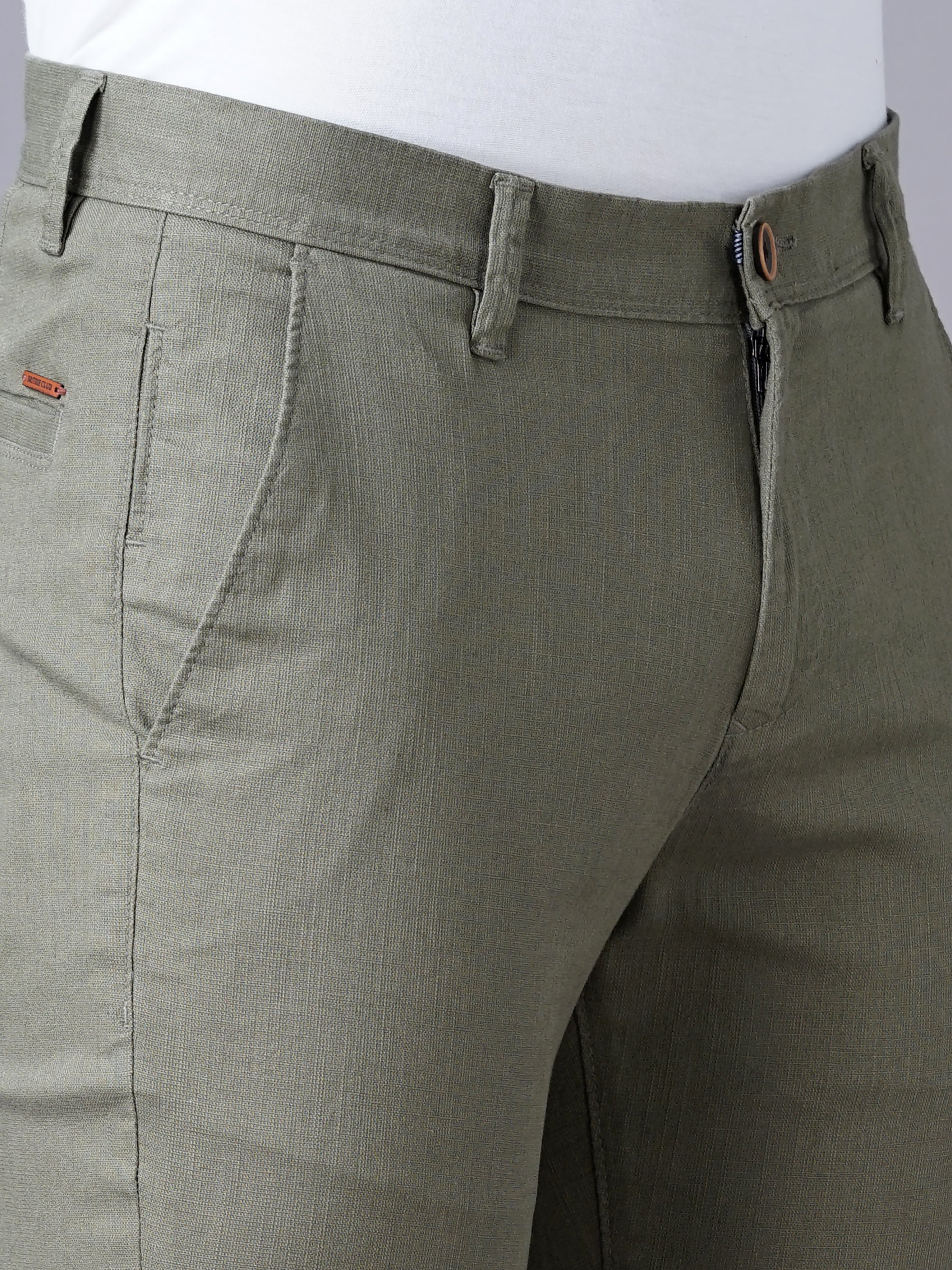 Men Olive Trousers