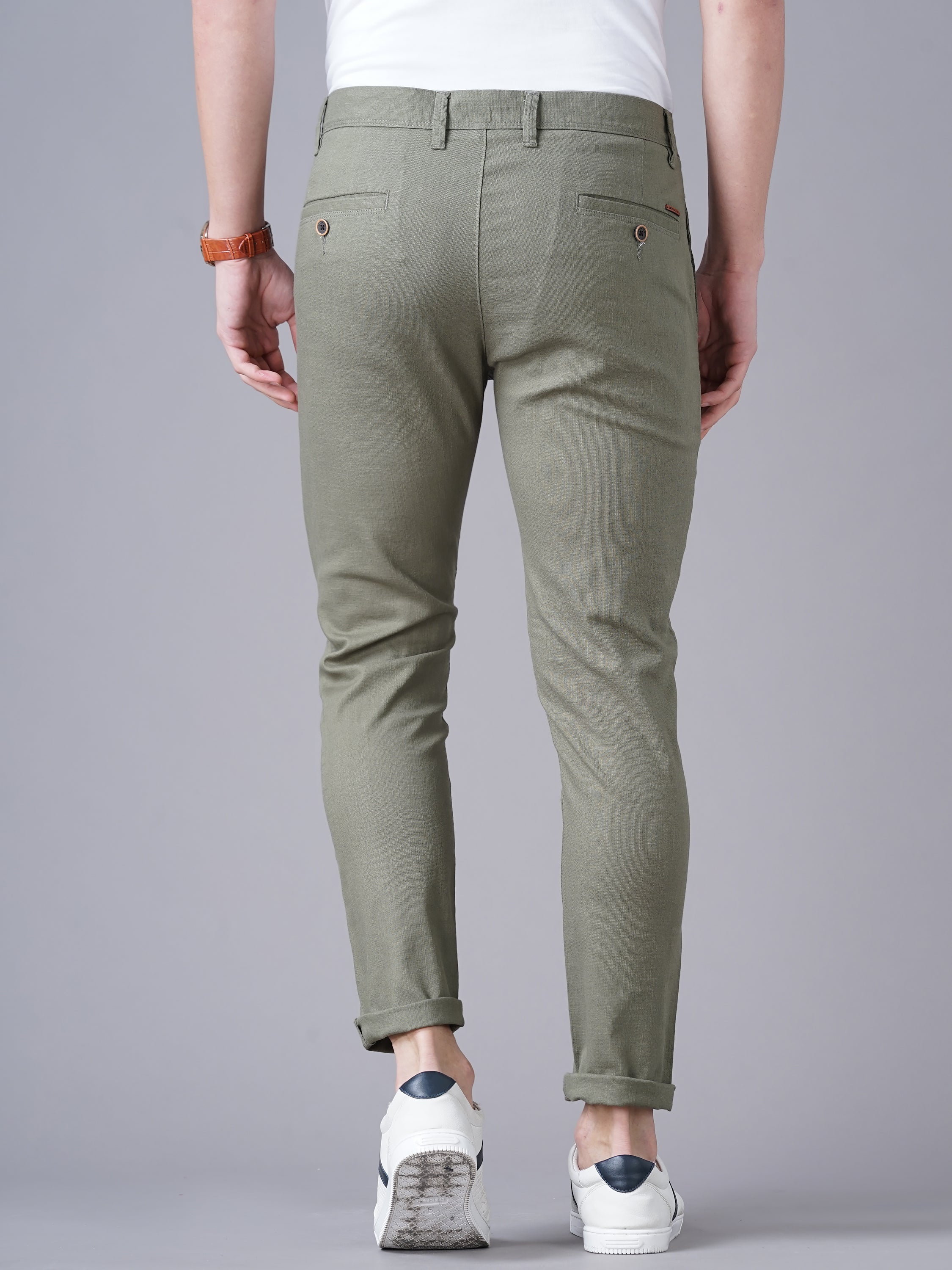 Men Olive Trousers