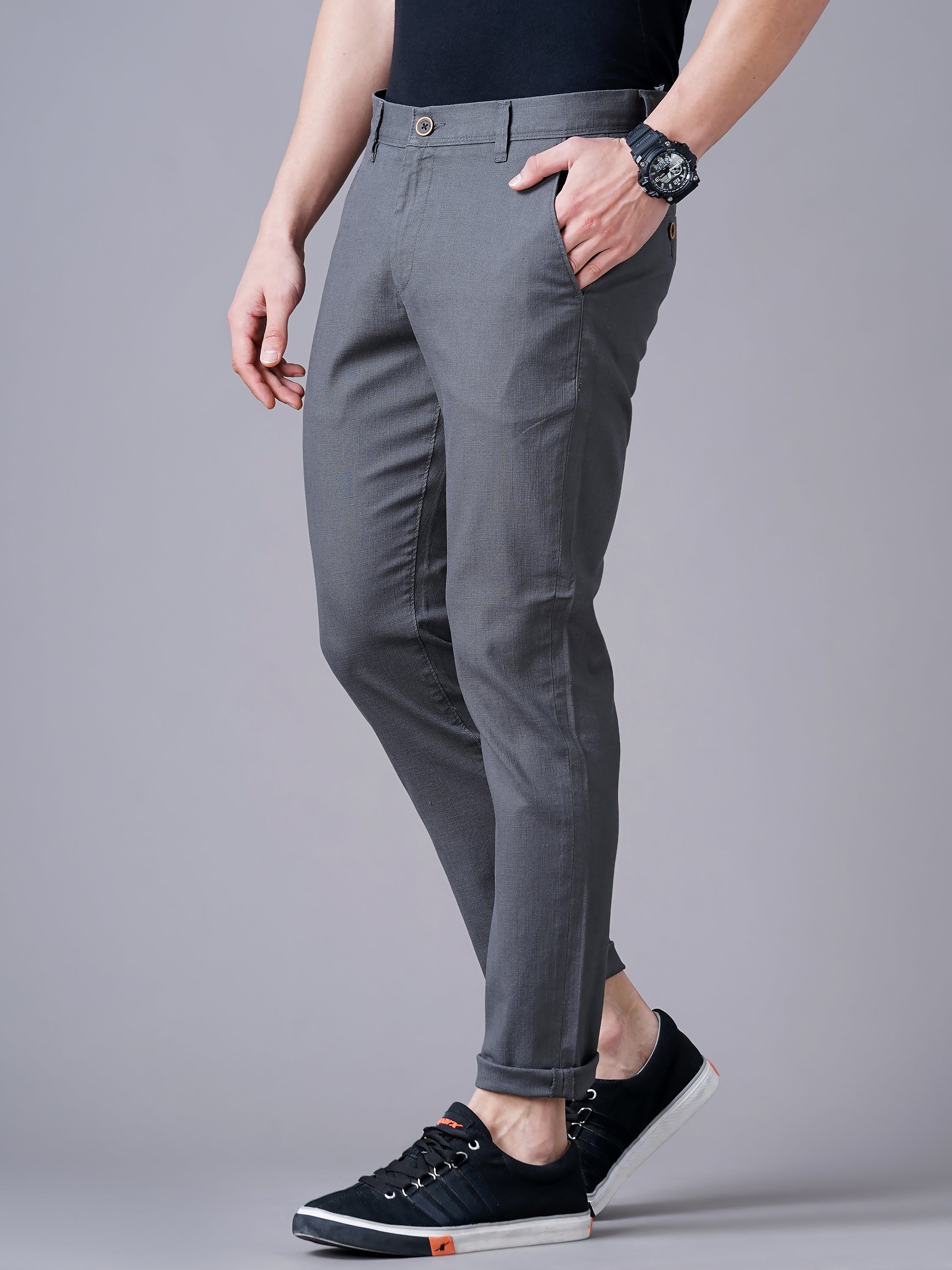 Men Grey Trousers
