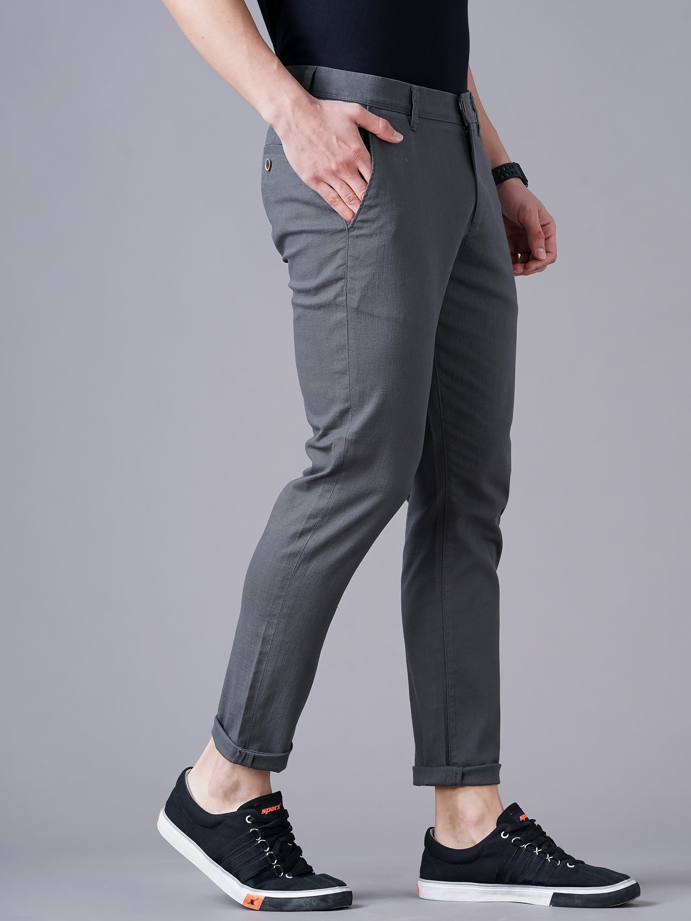Men Grey Trousers