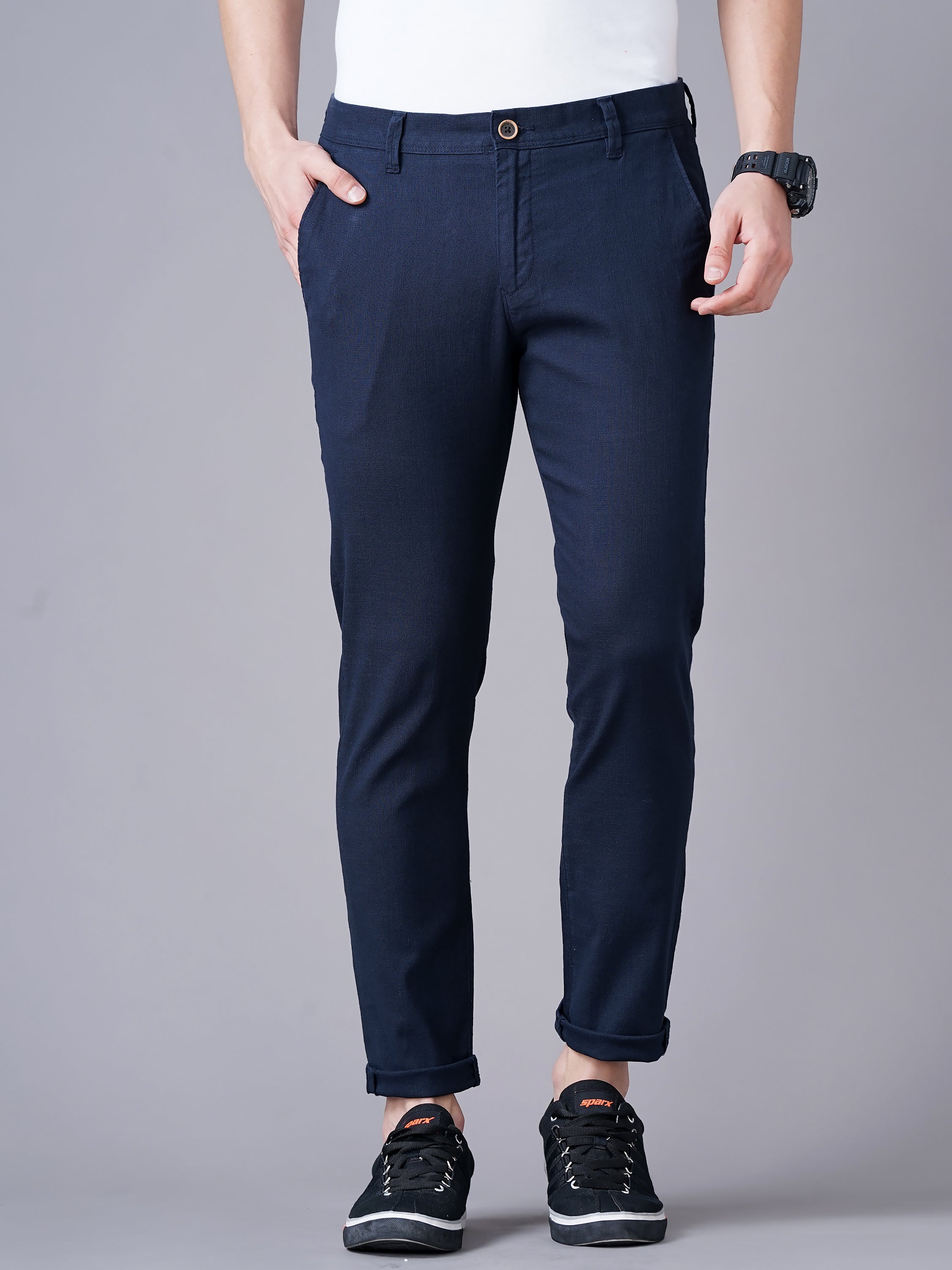 Men Blue Trousers