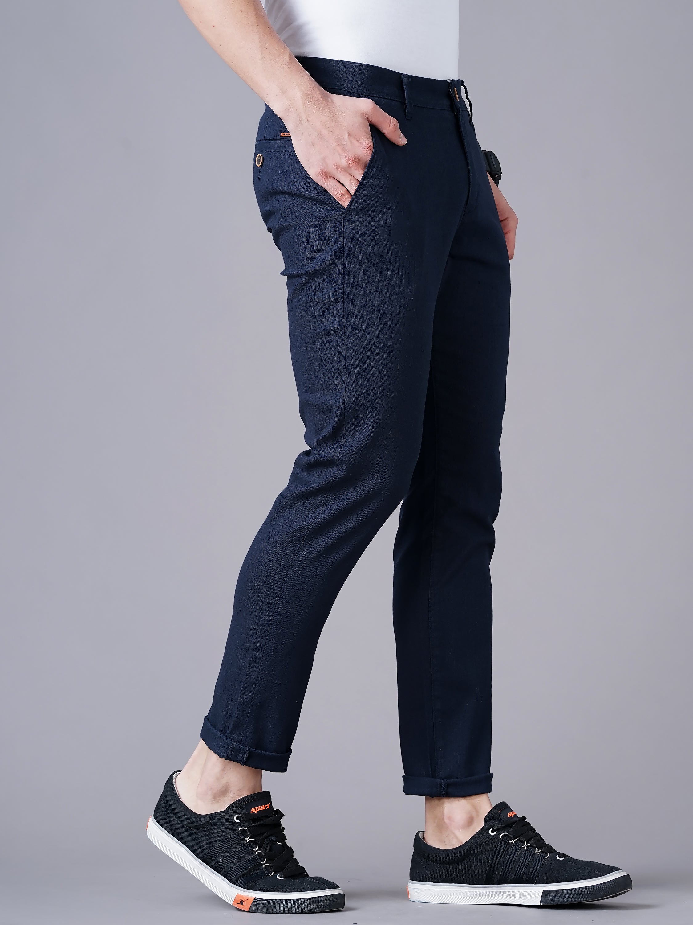 Men Blue Trousers