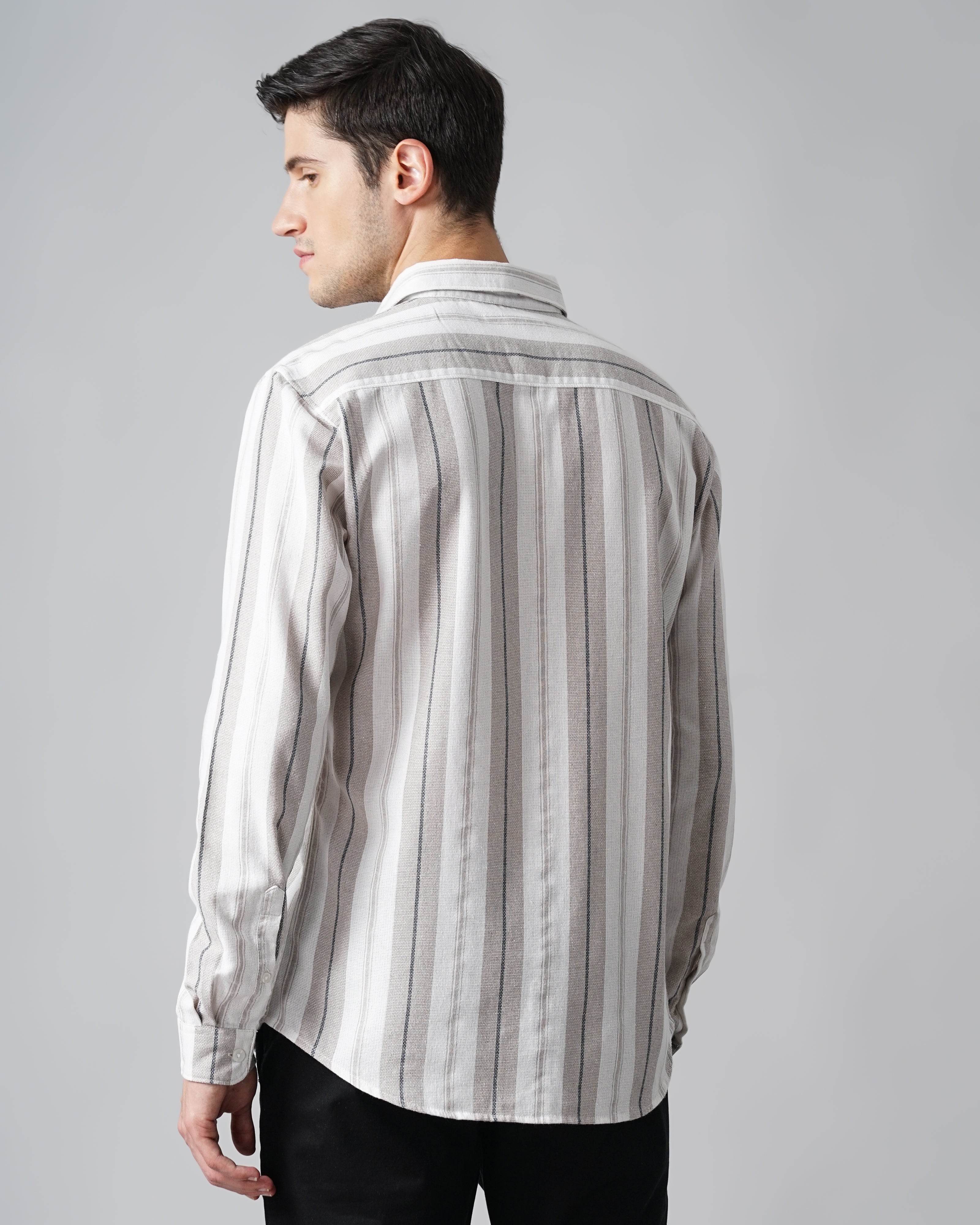 Men Grey Shirt With Patch Pocket