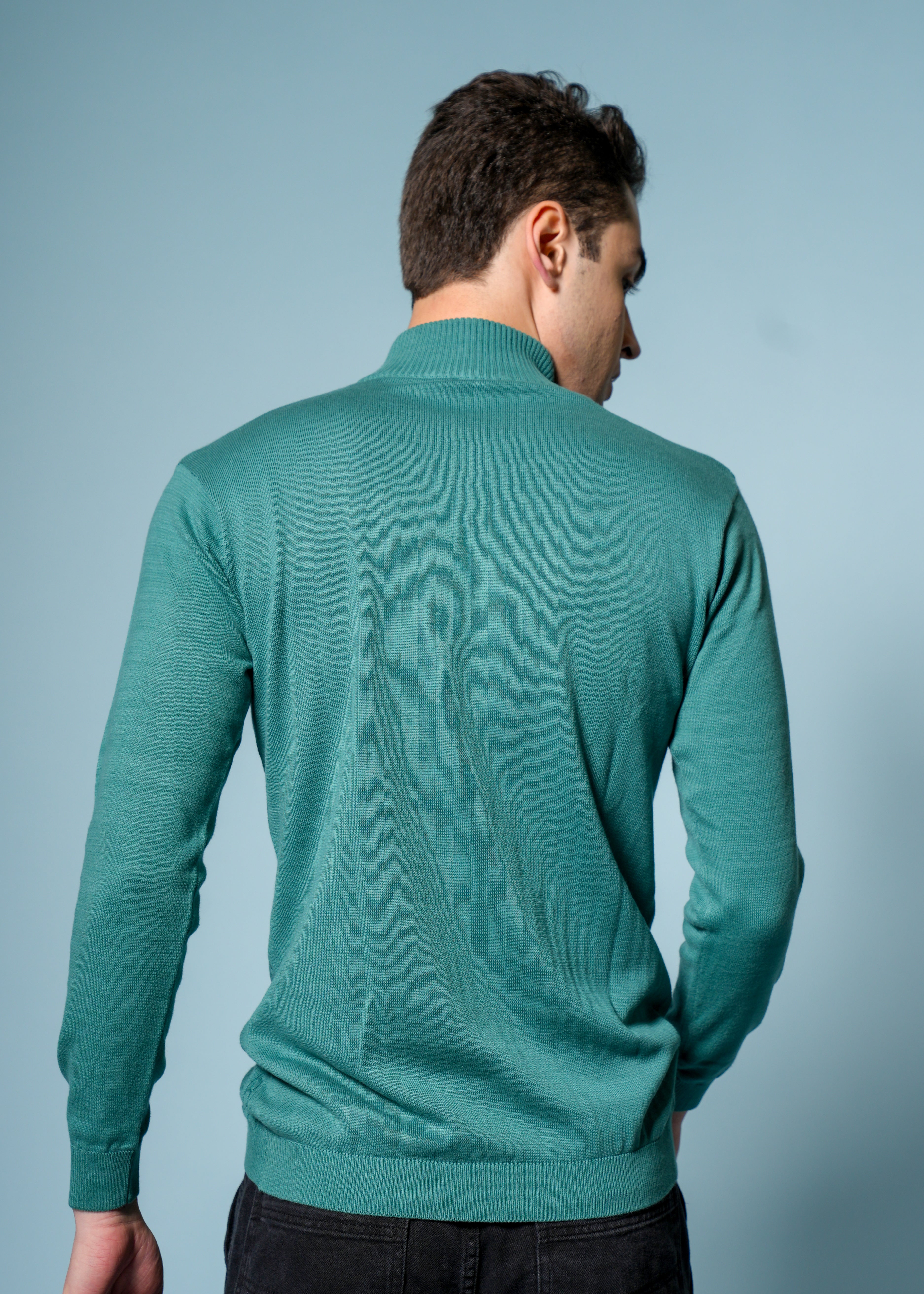 Men Green Cotton Sweatshirt