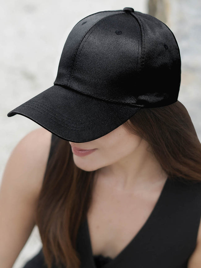 Women Beige Shimmer Baseball Cap