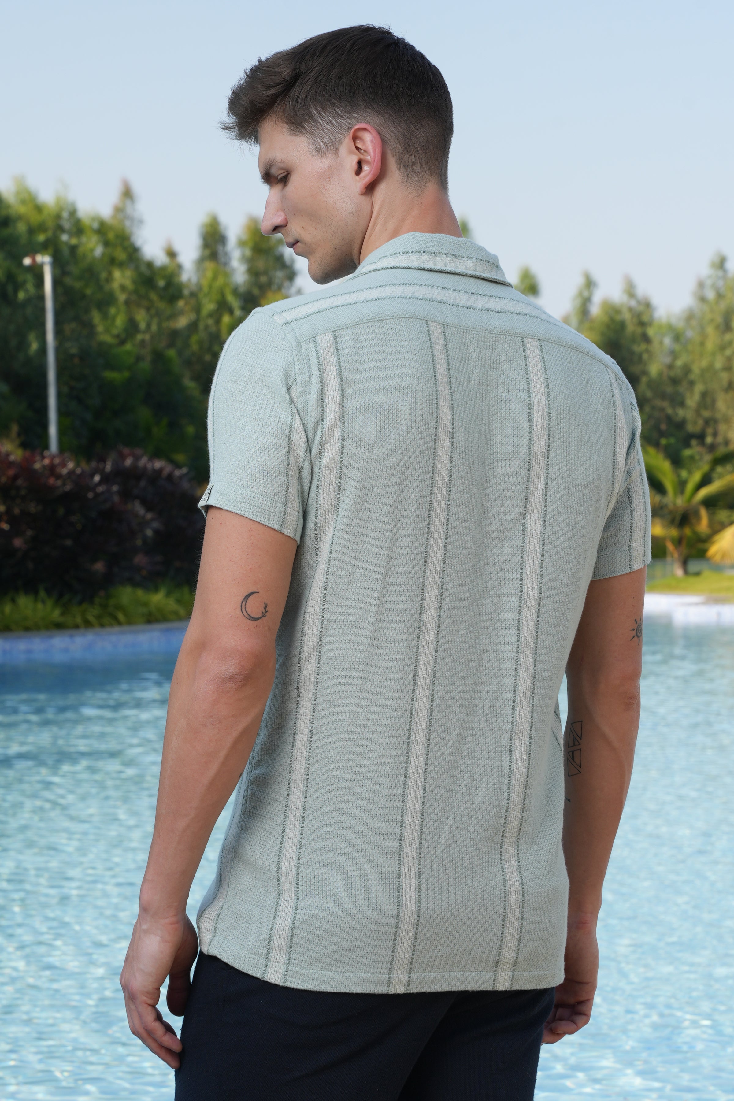 Men Textured Striped Shirt