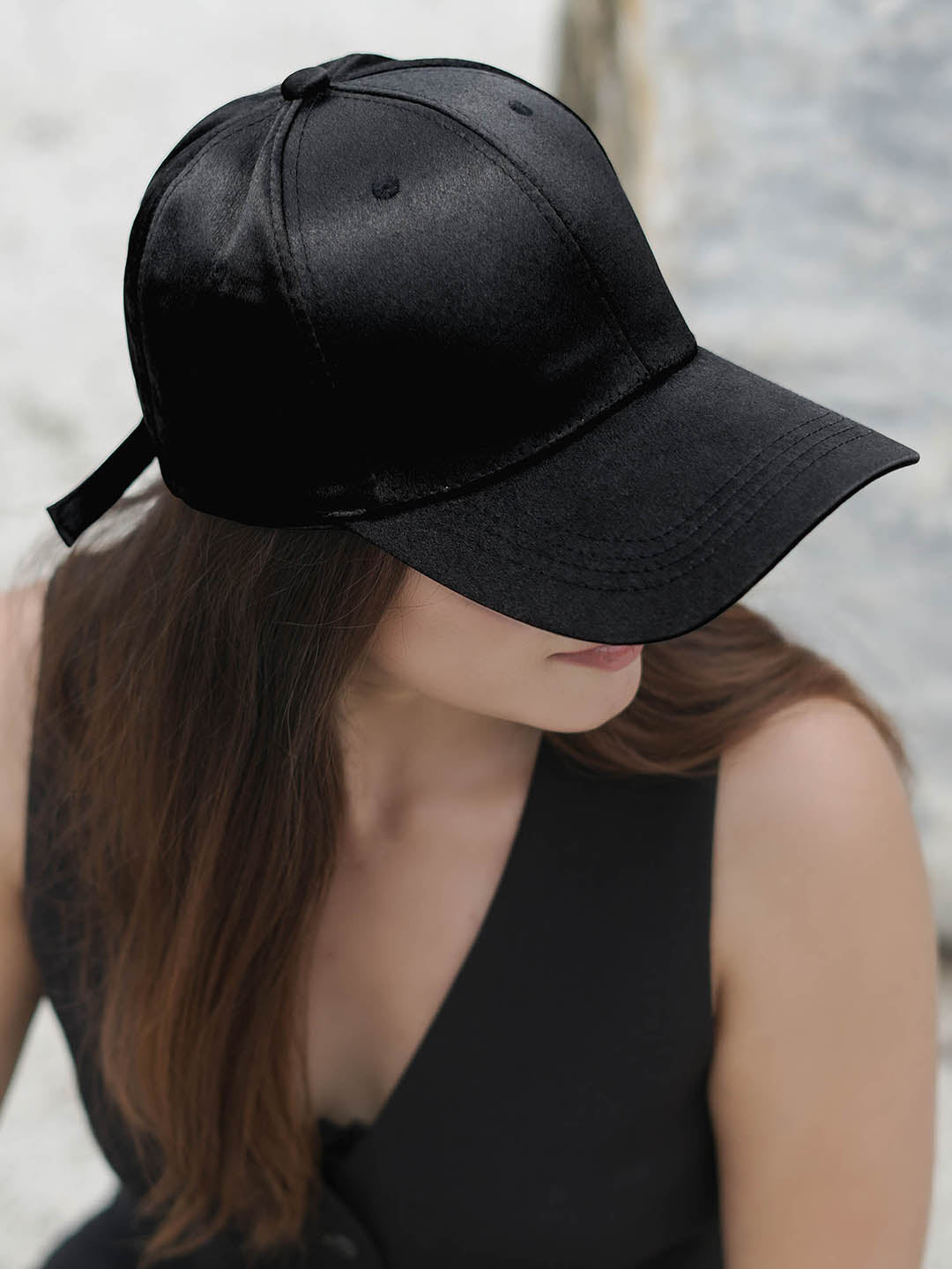 Women Beige Shimmer Baseball Cap