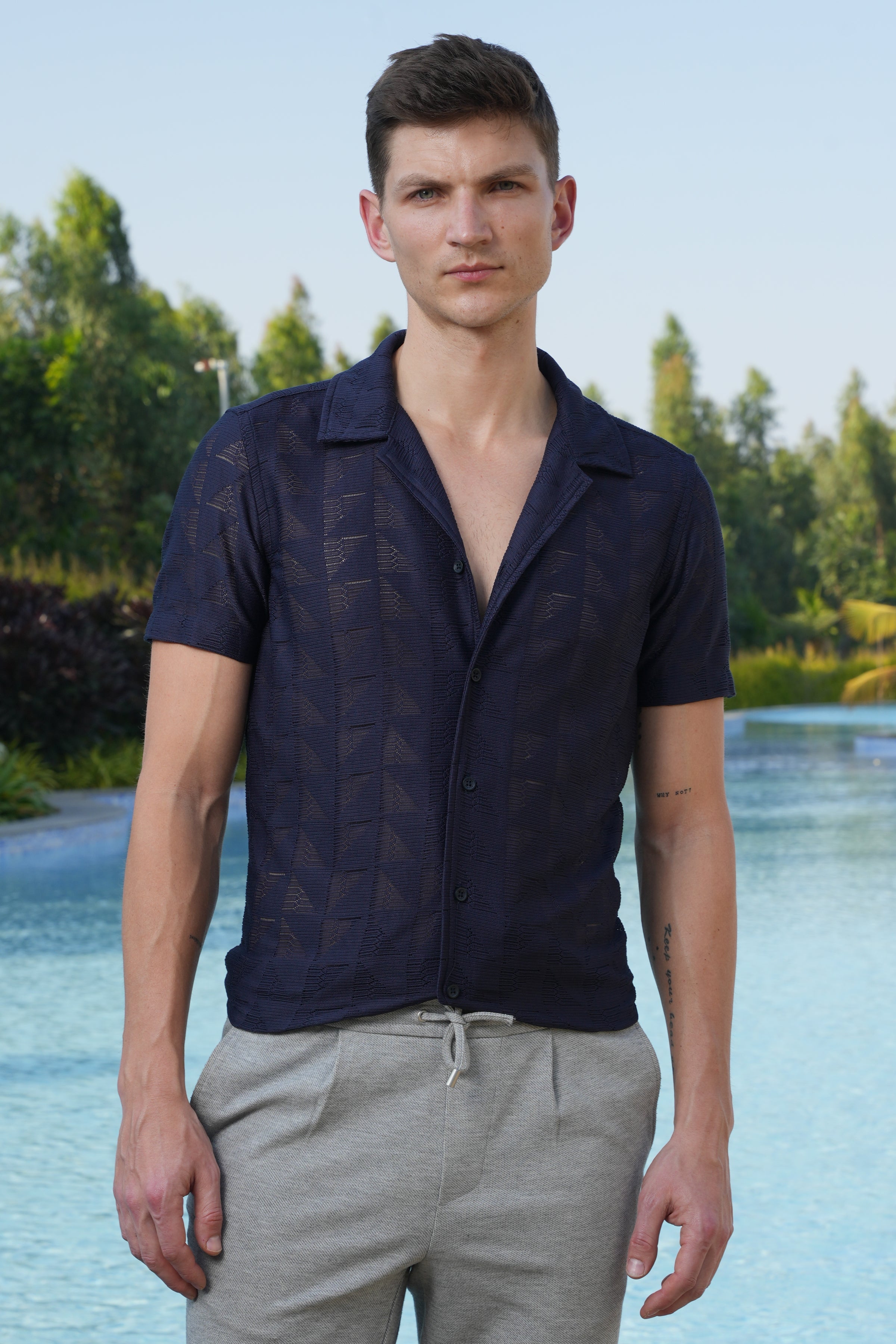 Men Crotchet Shirt