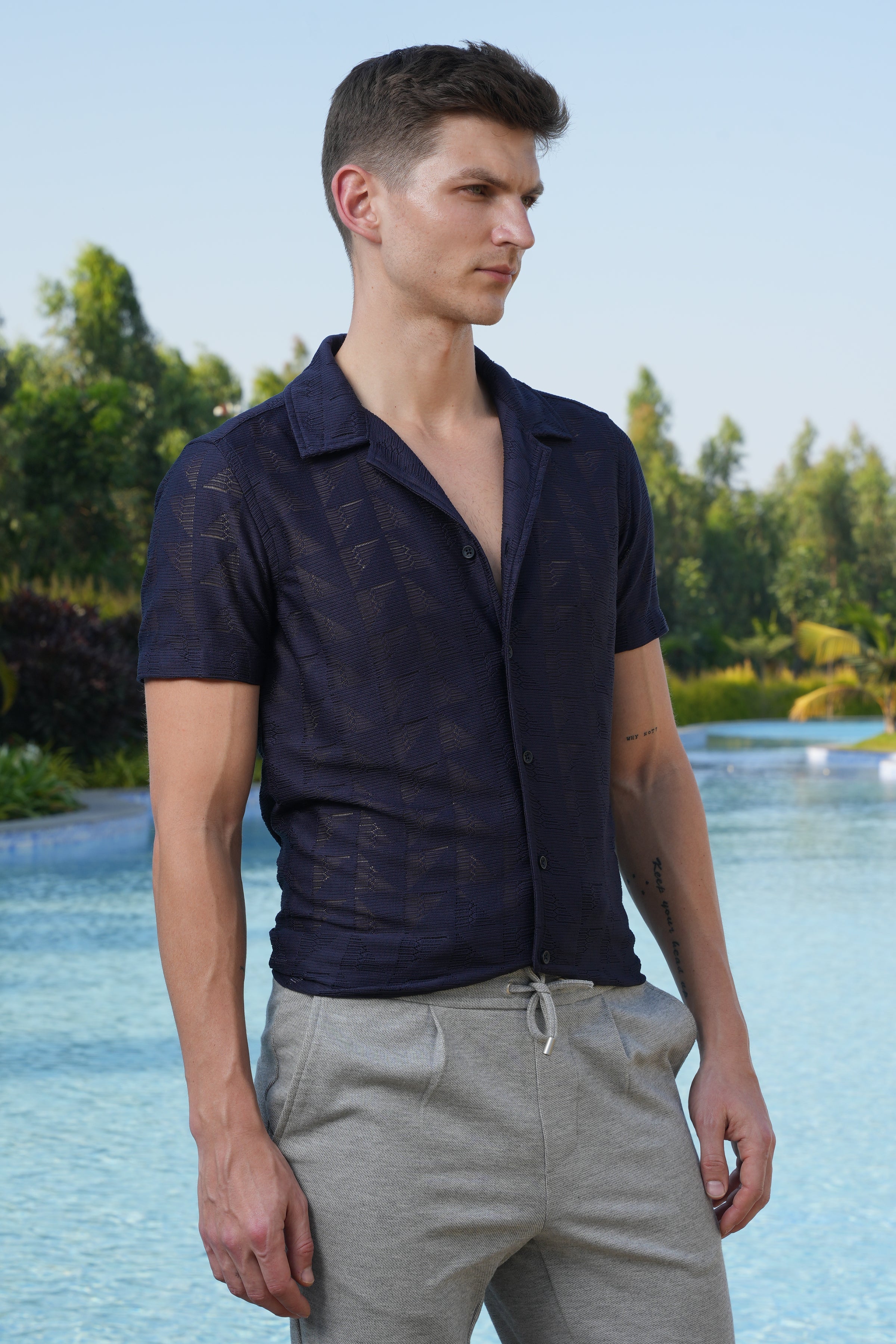 Men Crotchet Shirt