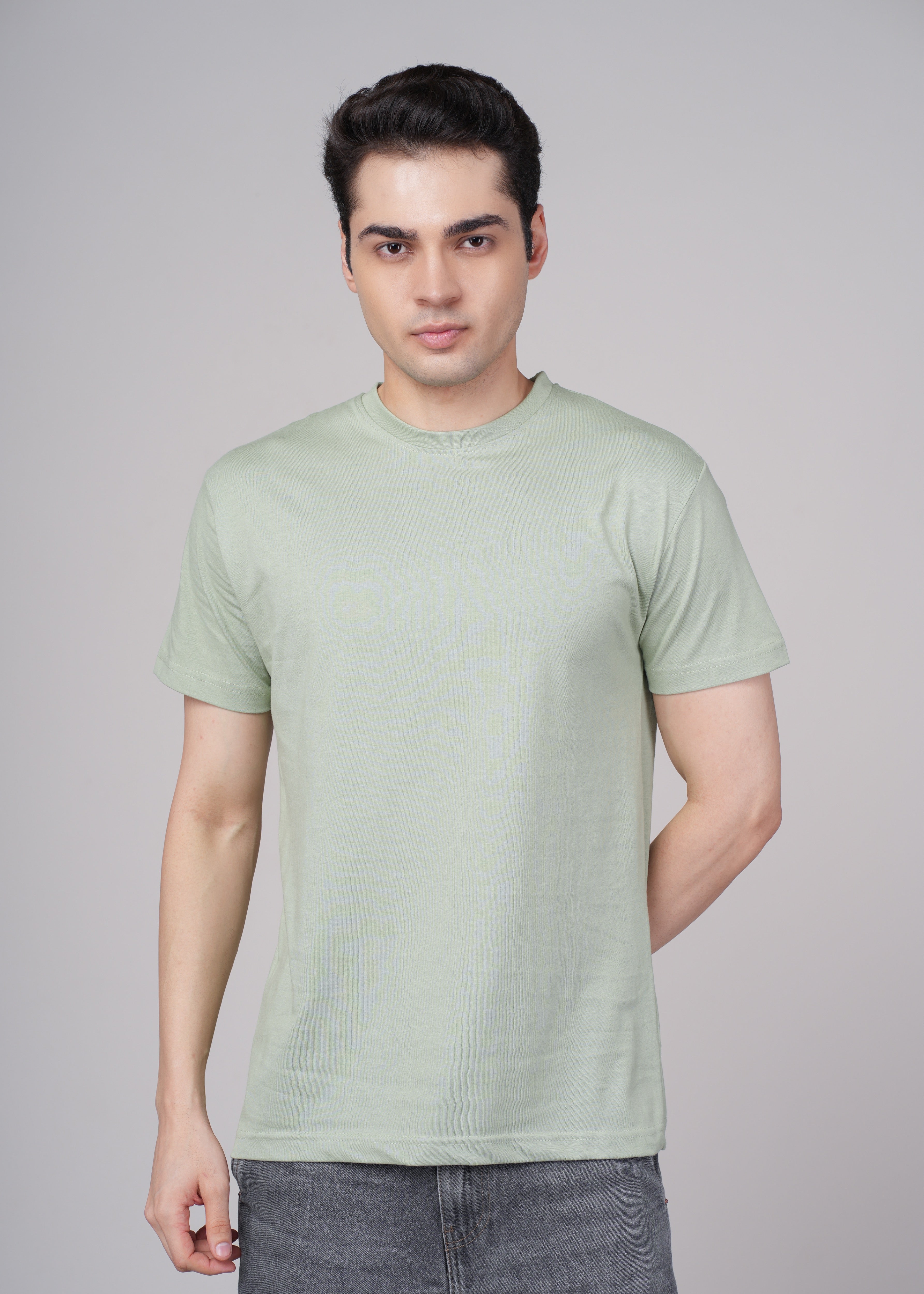 Men Teal Cotton Regular T-Shirt