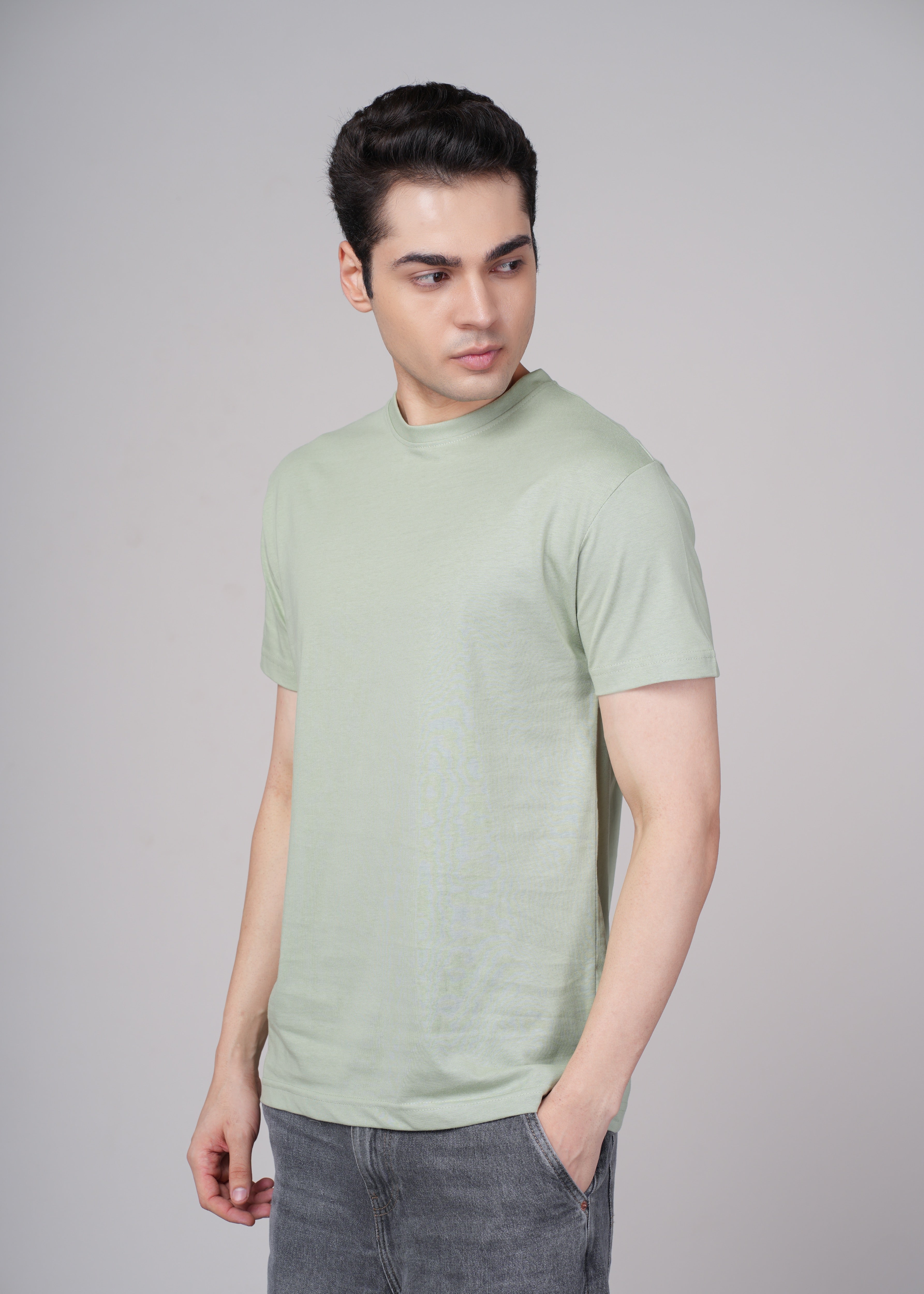 Men Teal Cotton Regular T-Shirt
