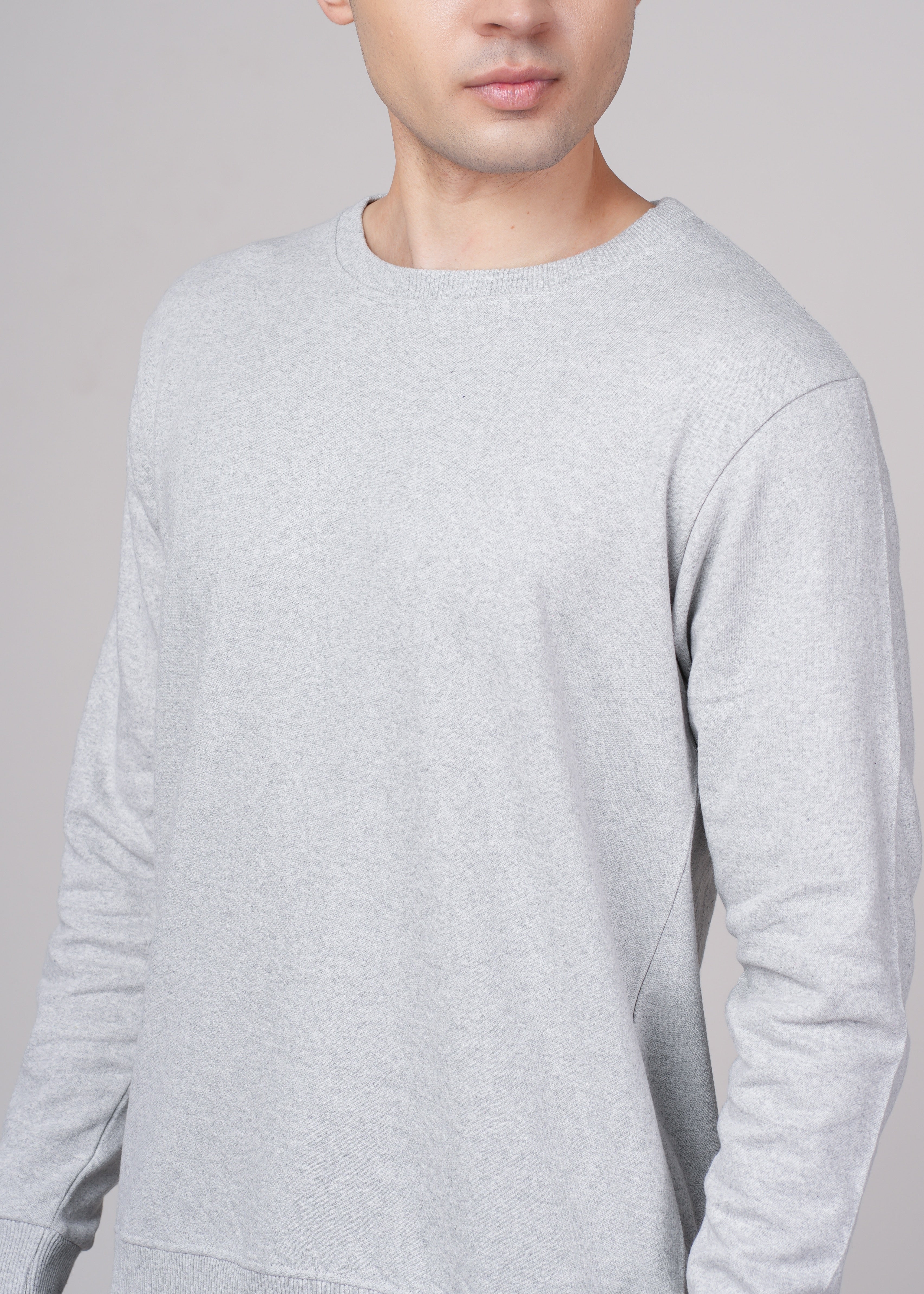 Men Grey Cotton Regular Sweatshirt