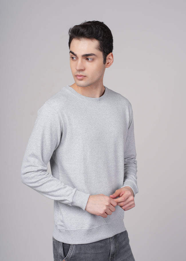 Men Grey Cotton Regular Sweatshirt
