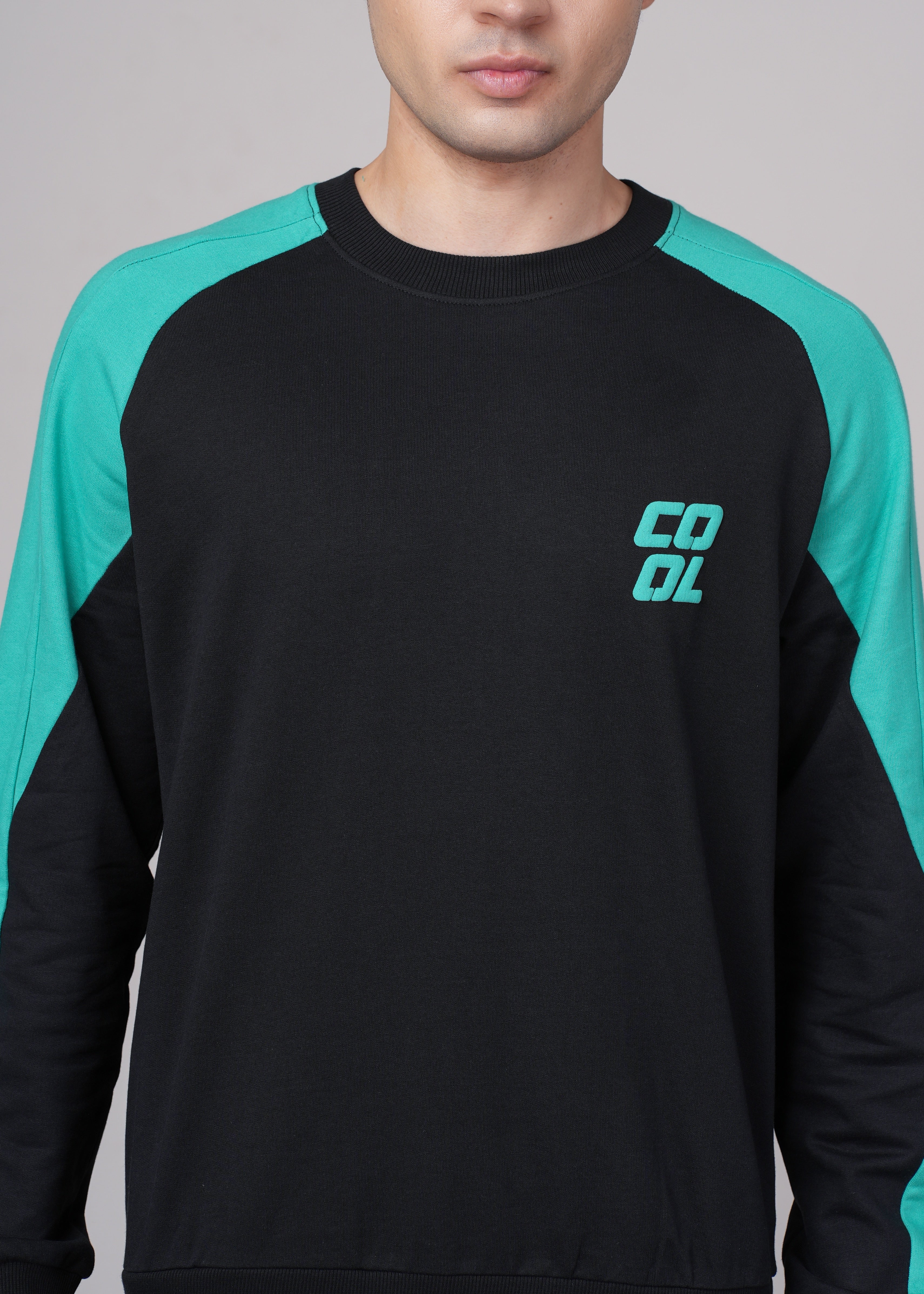 Mens Black Cotton Regular Sweatshirt