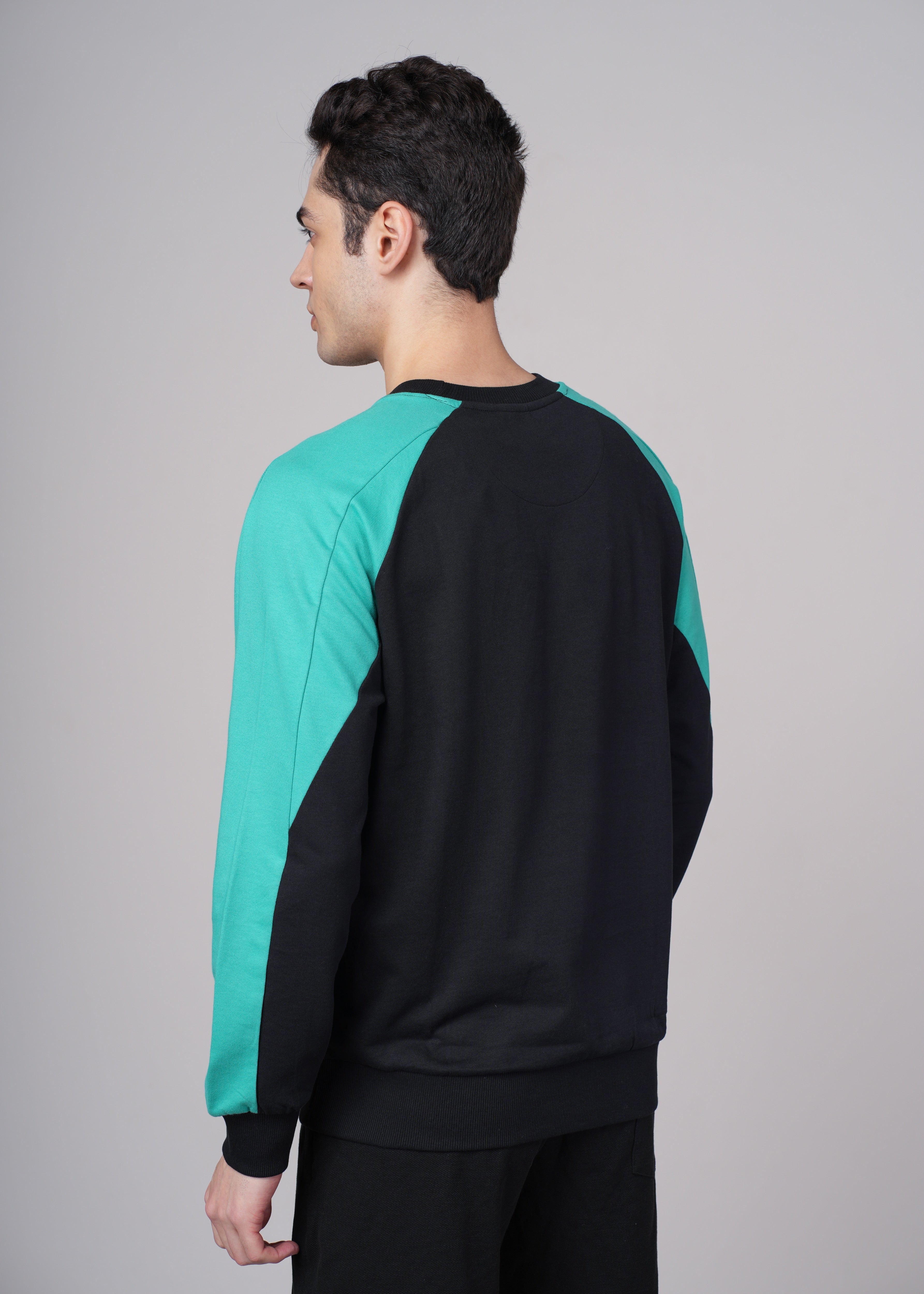 Mens Black Cotton Regular Sweatshirt