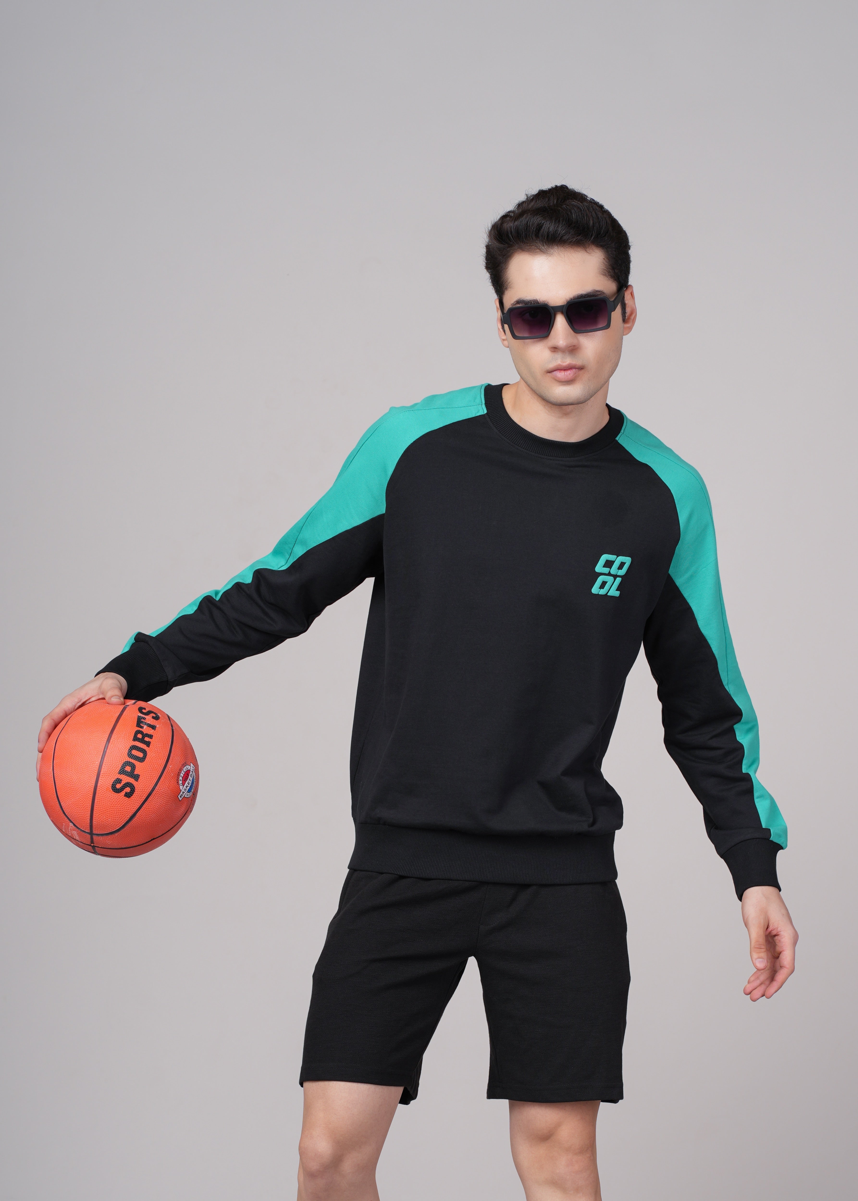 Mens Black Cotton Regular Sweatshirt