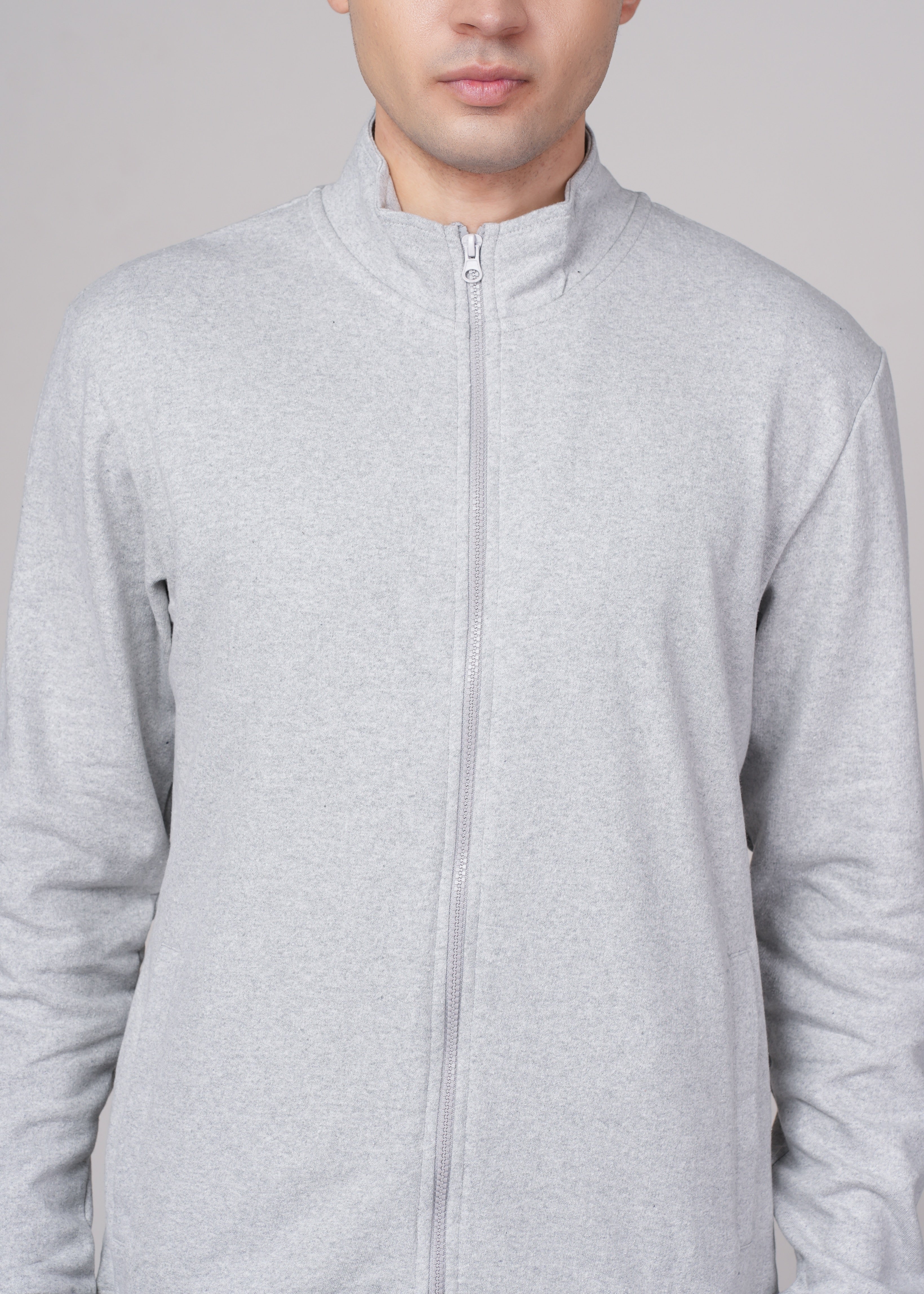 Men Grey Cotton Jacket