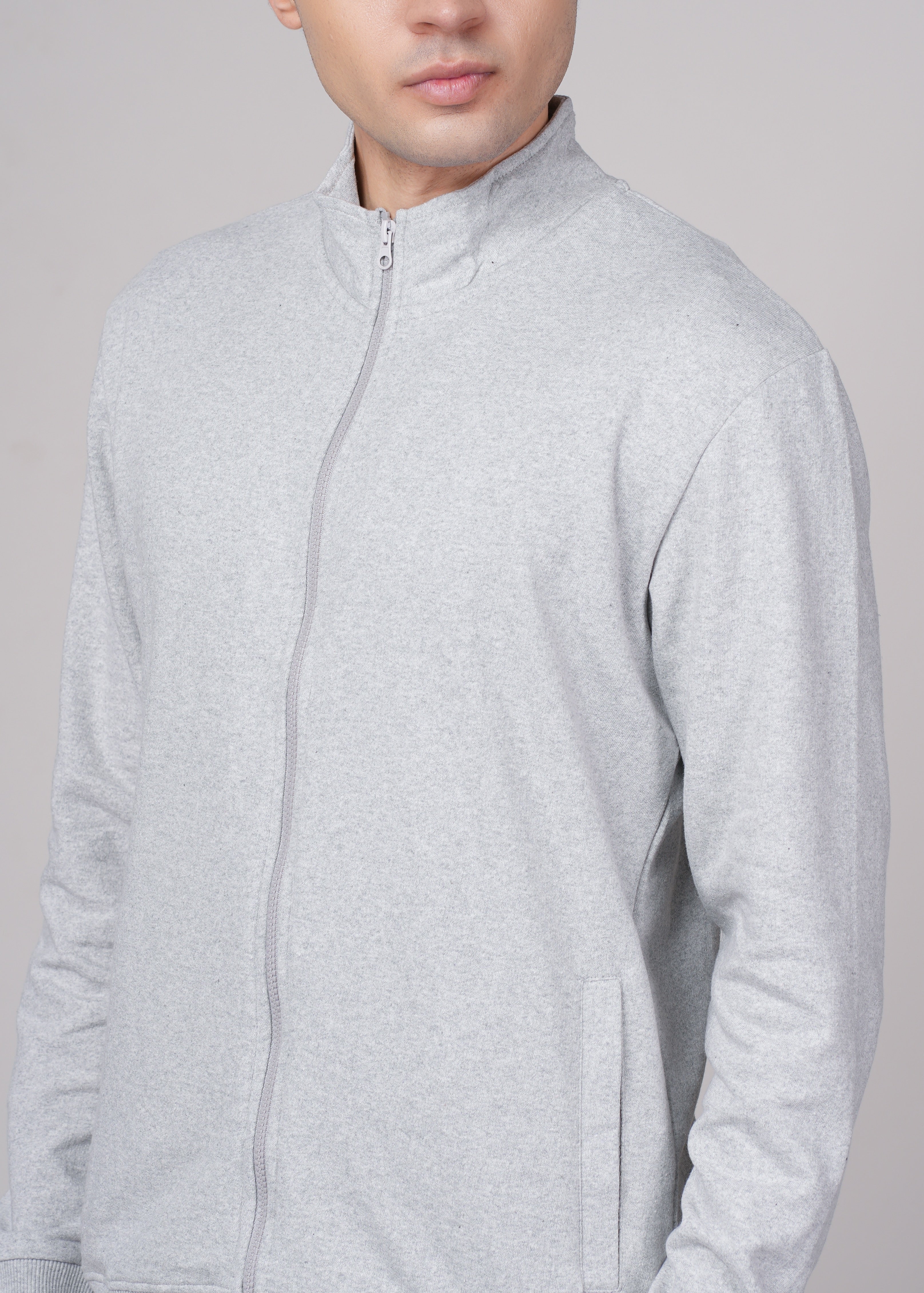 Men Grey Cotton Jacket