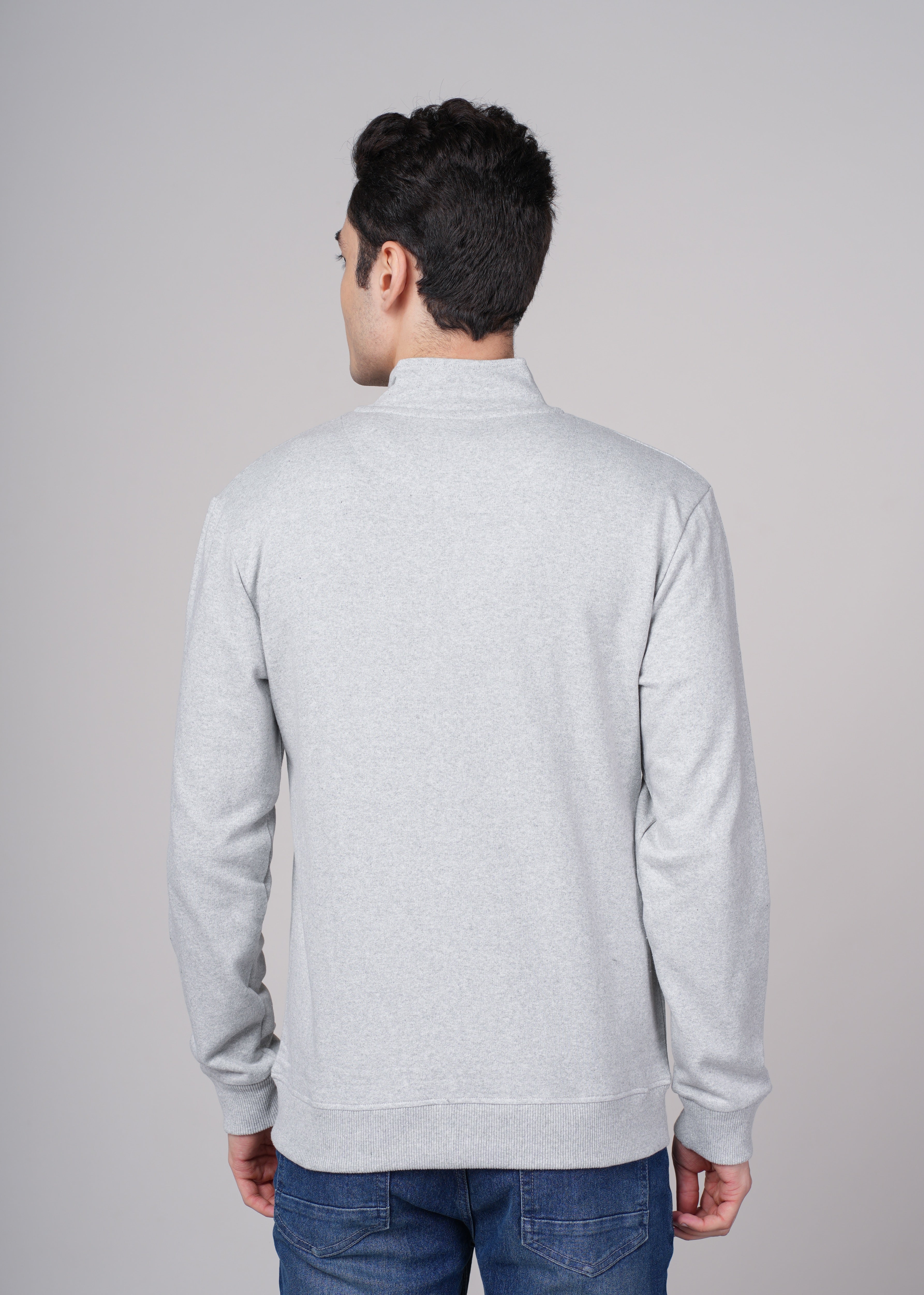 Men Grey Cotton Jacket
