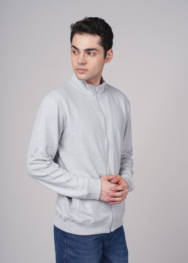 Men Grey Cotton Jacket