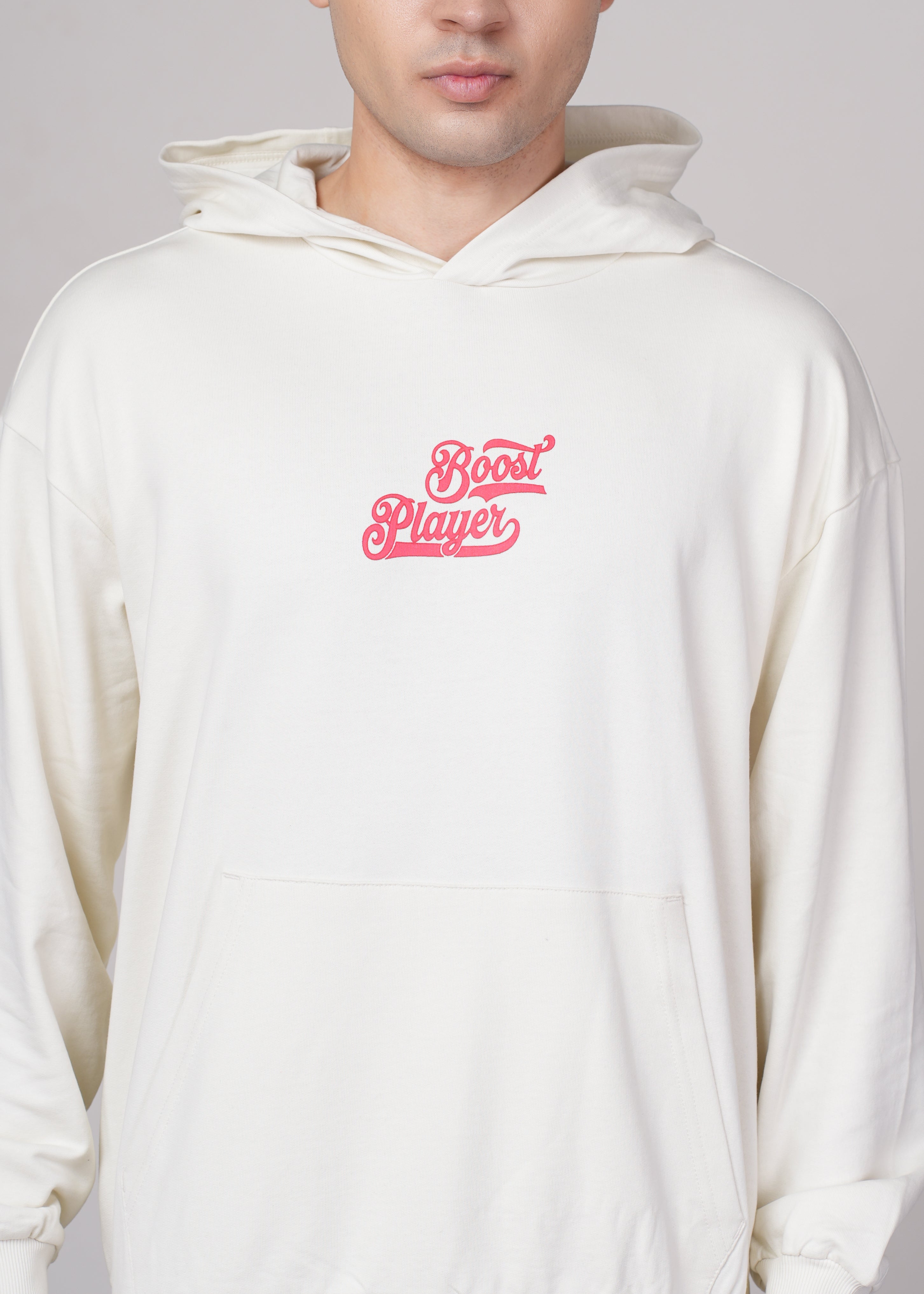 Mens Beige Cotton Regular Hoodie