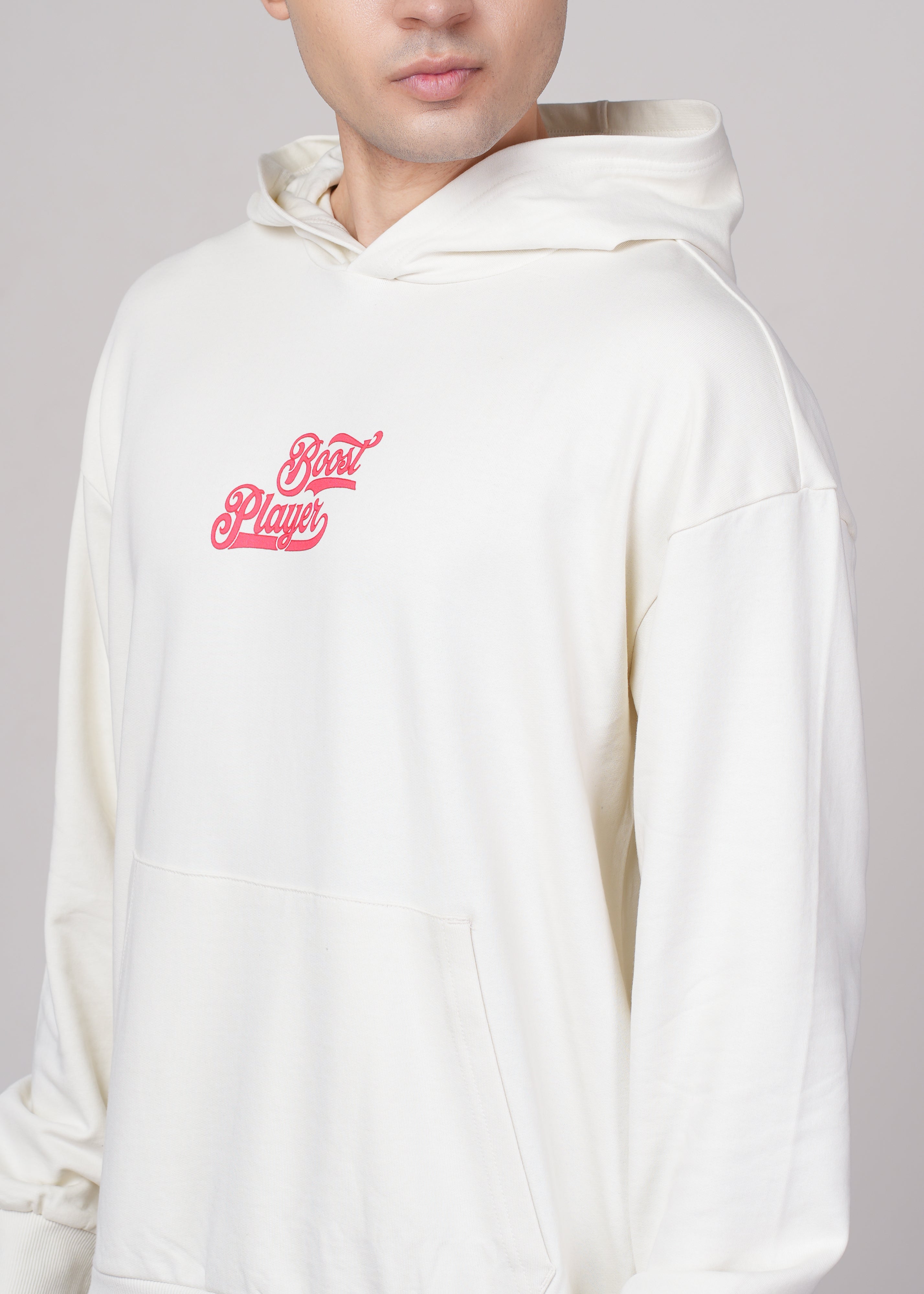 Mens Beige Cotton Regular Hoodie